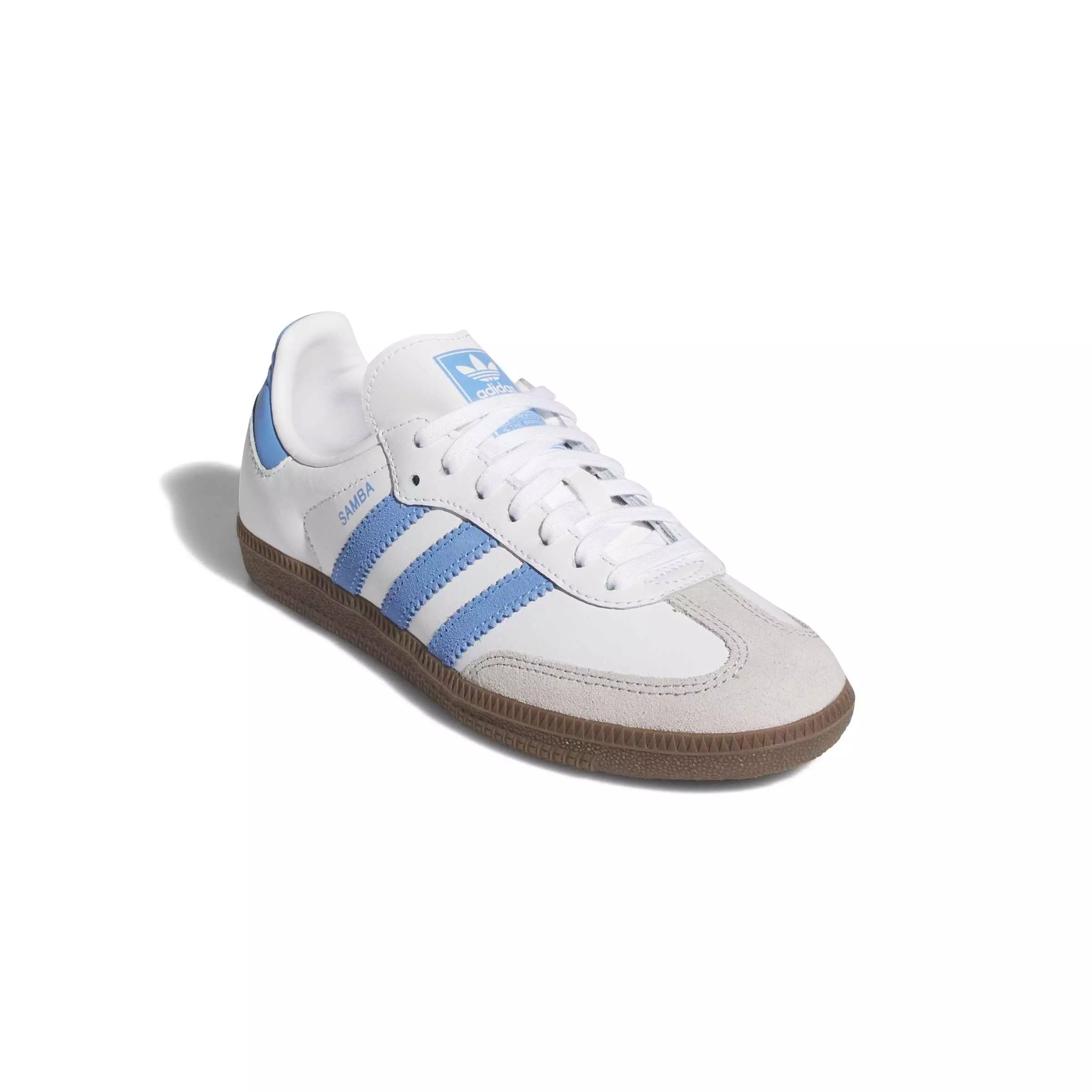 adidas Originals Samba OG "Ftwr White/Blue Fusion/Gum 5" Grade School Boys' Shoe - WHITE/BLUE/GUM