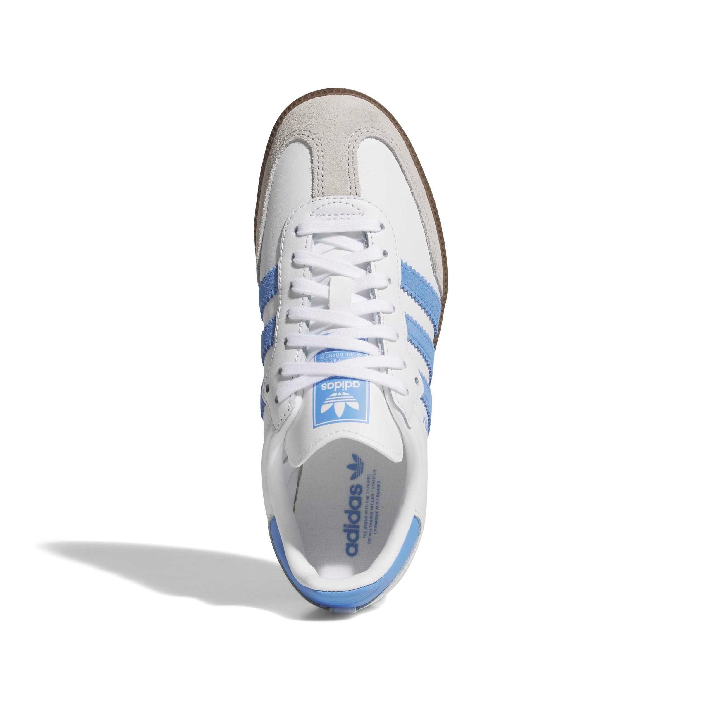 adidas Originals Samba OG "Ftwr White/Blue Fusion/Gum 5" Grade School Boys' Shoe - WHITE/BLUE/GUM
