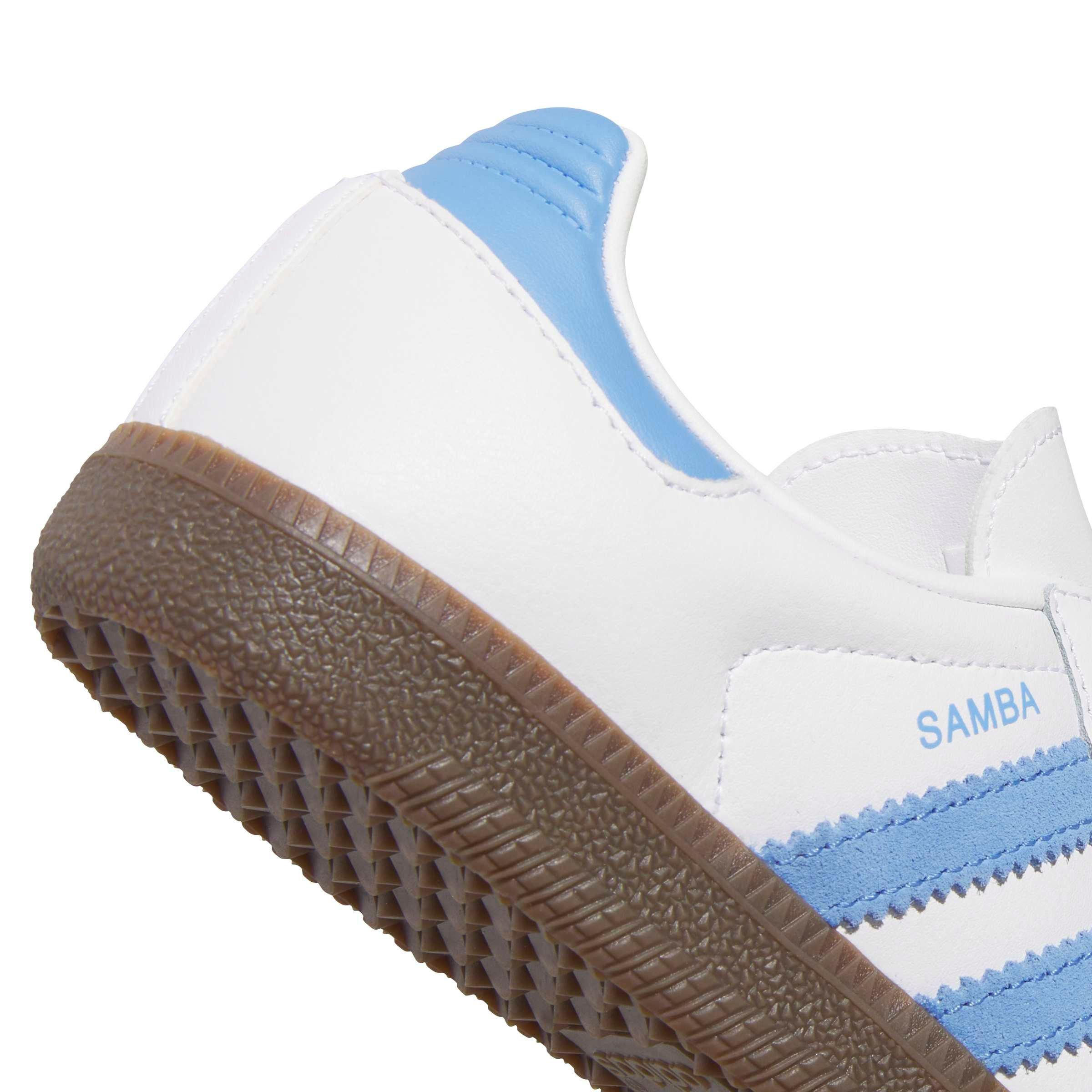 adidas Originals Samba OG "Ftwr White/Blue Fusion/Gum 5" Grade School Boys' Shoe - WHITE/BLUE/GUM
