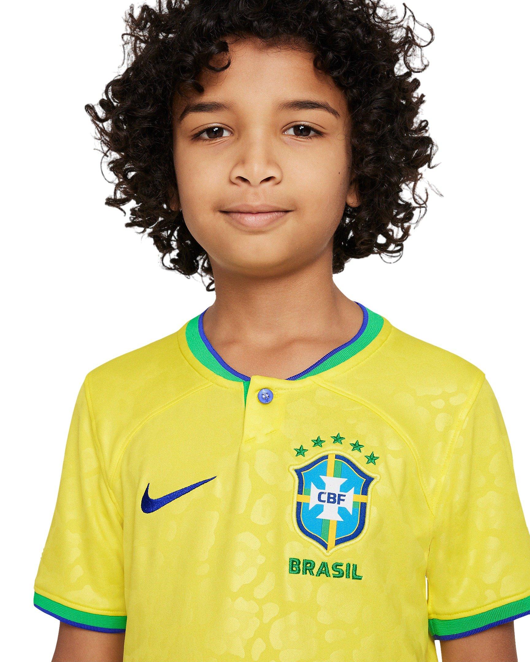 Nike Big Kids' Dri-FIT Brazil 2022/23 Stadium Away Soccer Shirt-Blue -  Hibbett