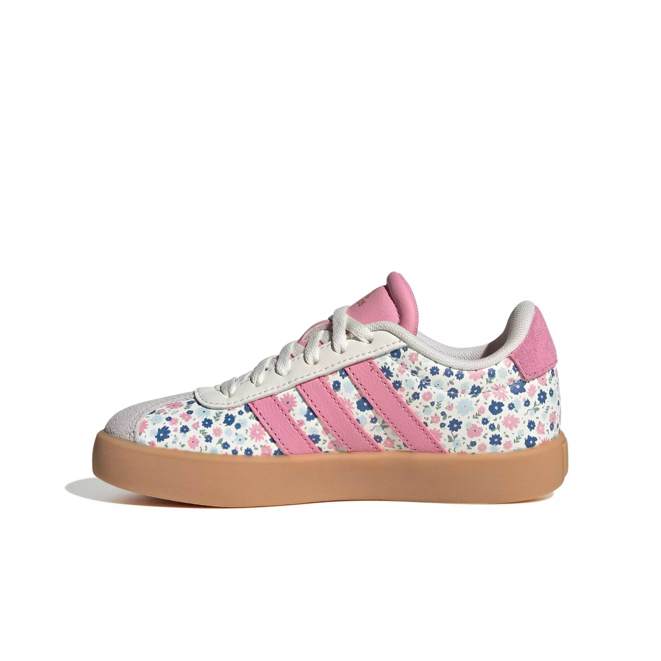 adidas VL Court 3.0 "Off White/St Tropic Bloom/Ice Blue" Preschool Girls' Shoe - OFF WHITE/BLOOM/BLUE