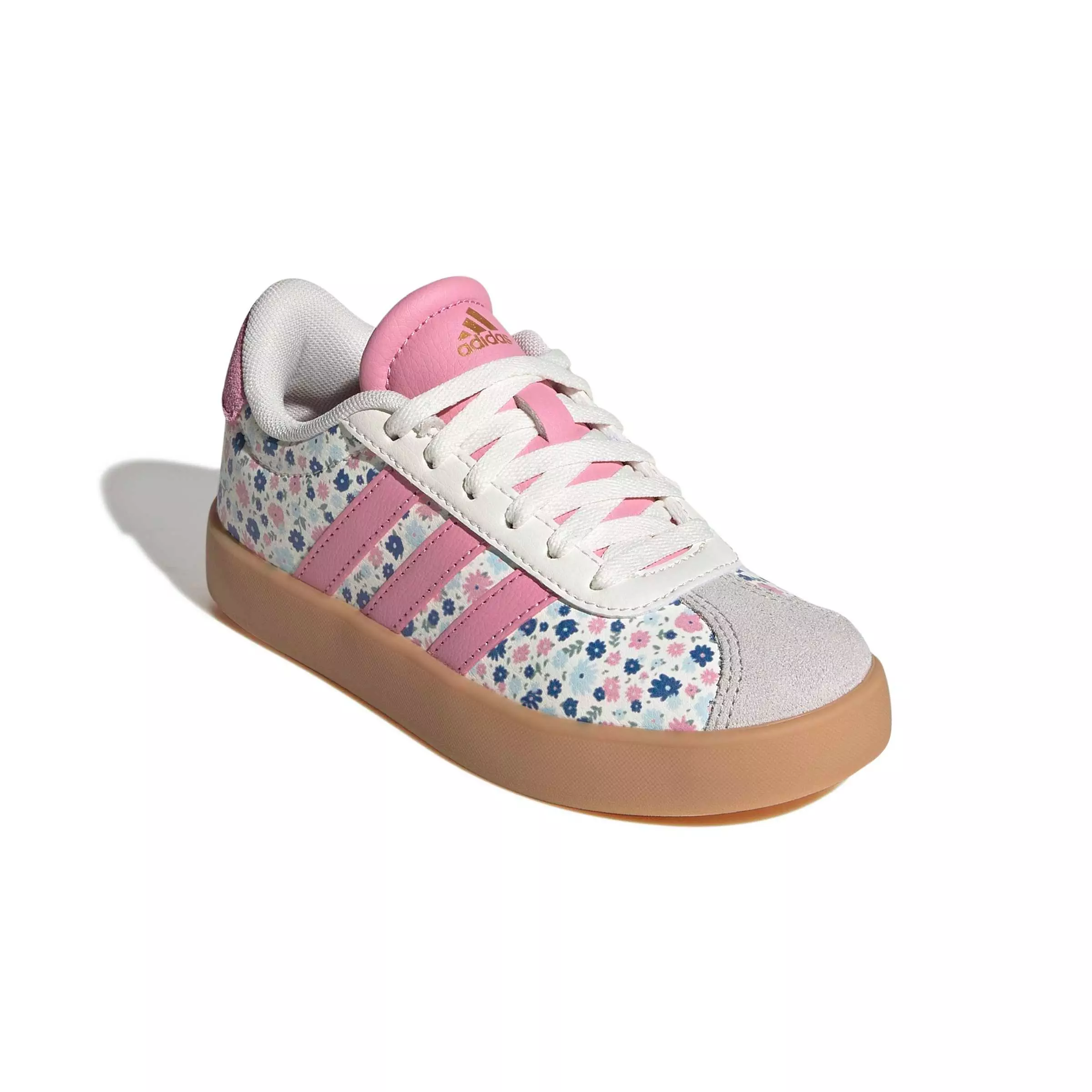 adidas VL Court 3.0 "Off White/St Tropic Bloom/Ice Blue" Preschool Girls' Shoe - OFF WHITE/BLOOM/BLUE