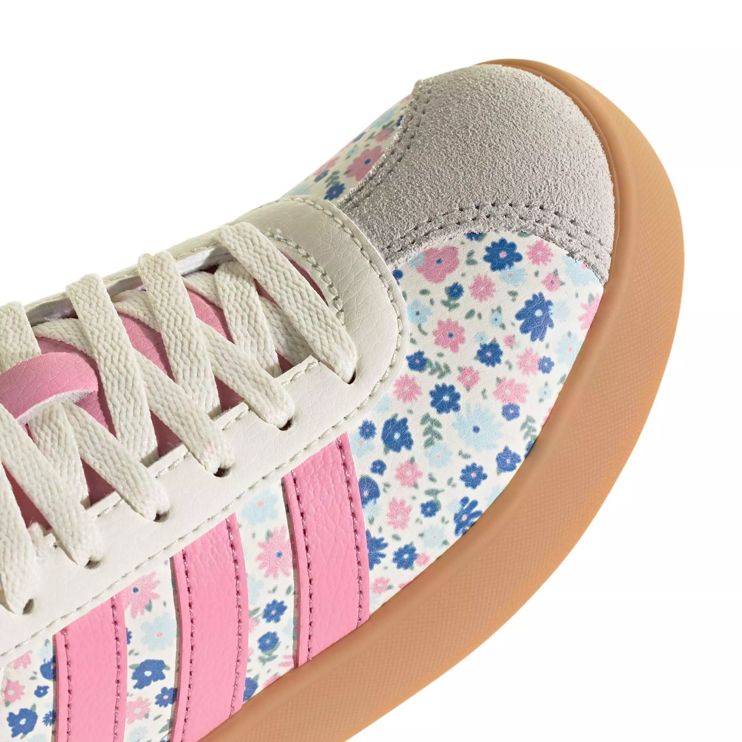 adidas VL Court 3.0 "Off White/St Tropic Bloom/Ice Blue" Preschool Girls' Shoe - OFF WHITE/BLOOM/BLUE