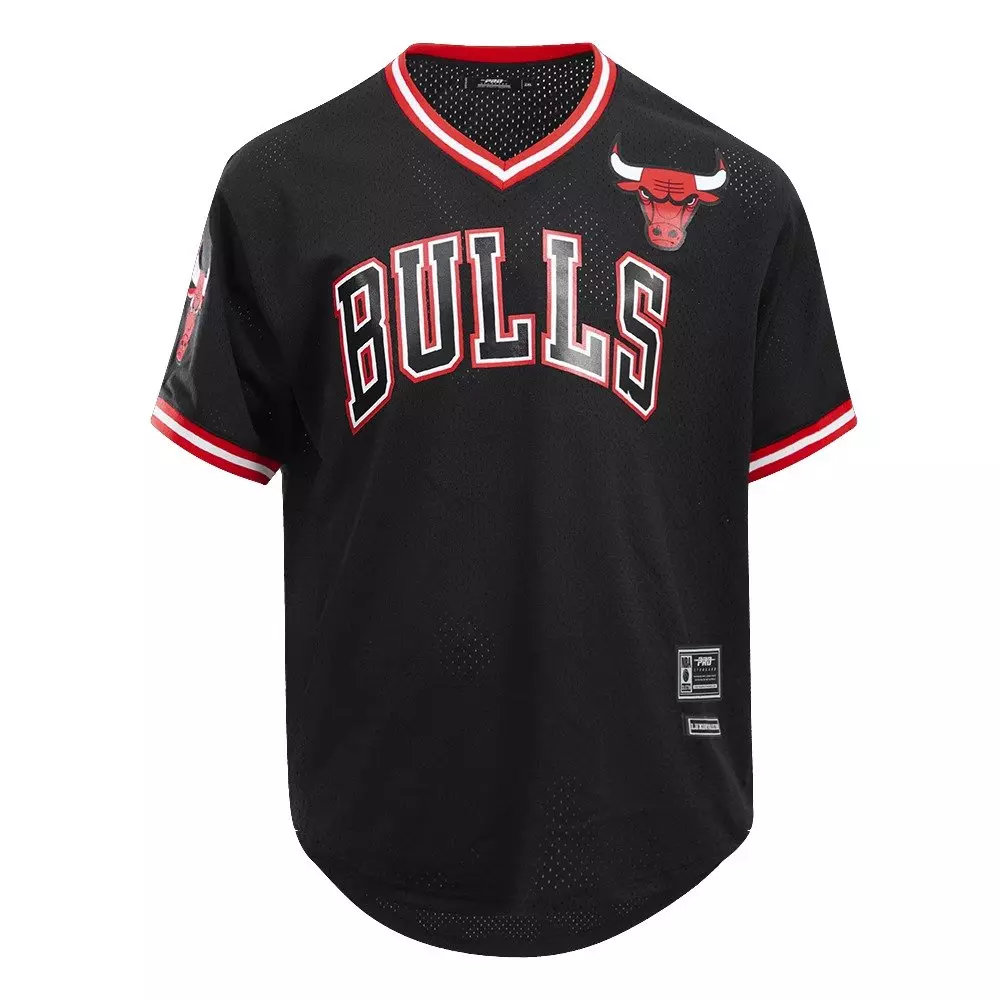 Pro Standard Men's NBA Chicago Bulls Logo Mesh Pro Team Jersey -Black - BLACK
