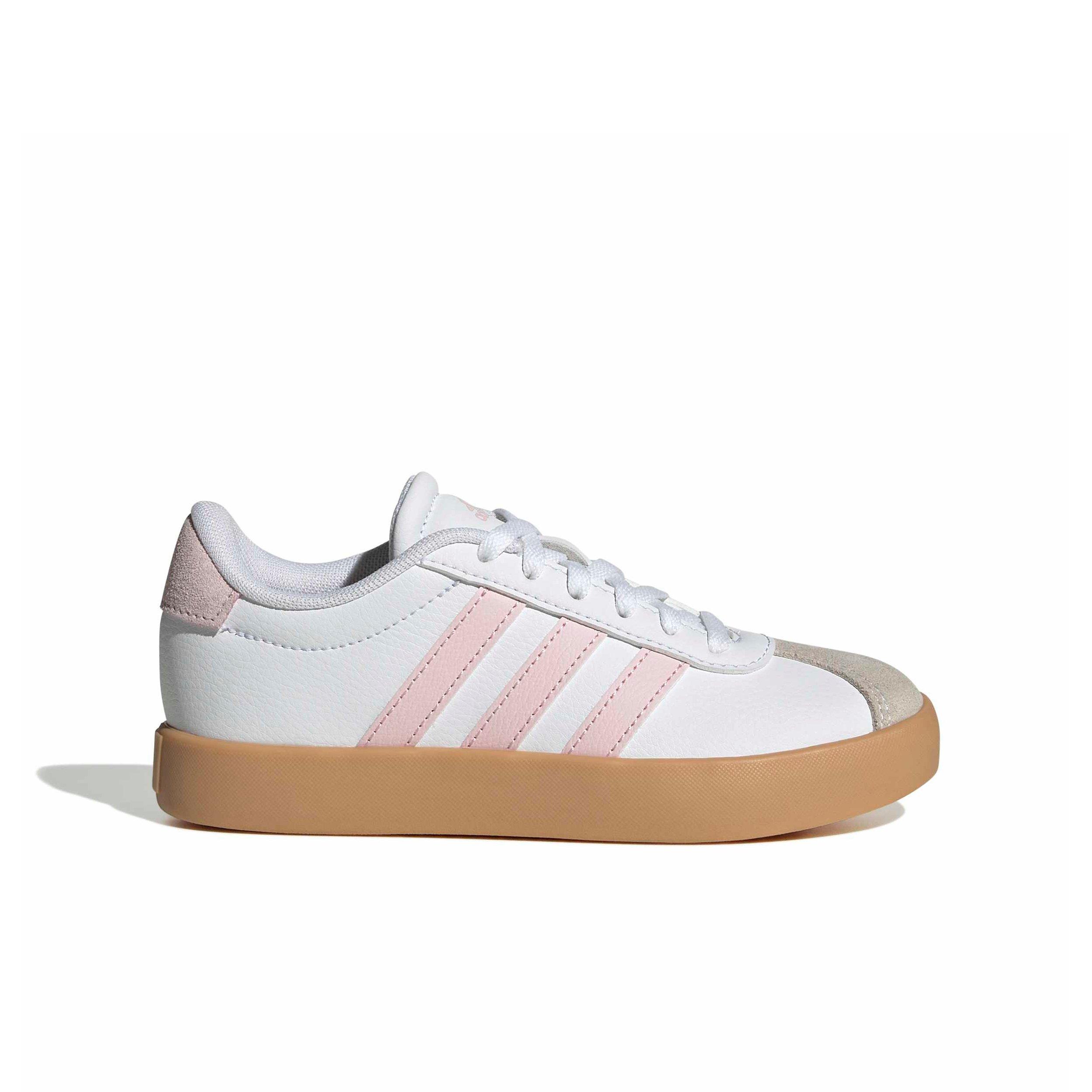 adidas VL Court 3.0 "Ftwr White/Clear Pink/Gum 3" Preschool Girls' Shoe - WHITE/PINK/GUM