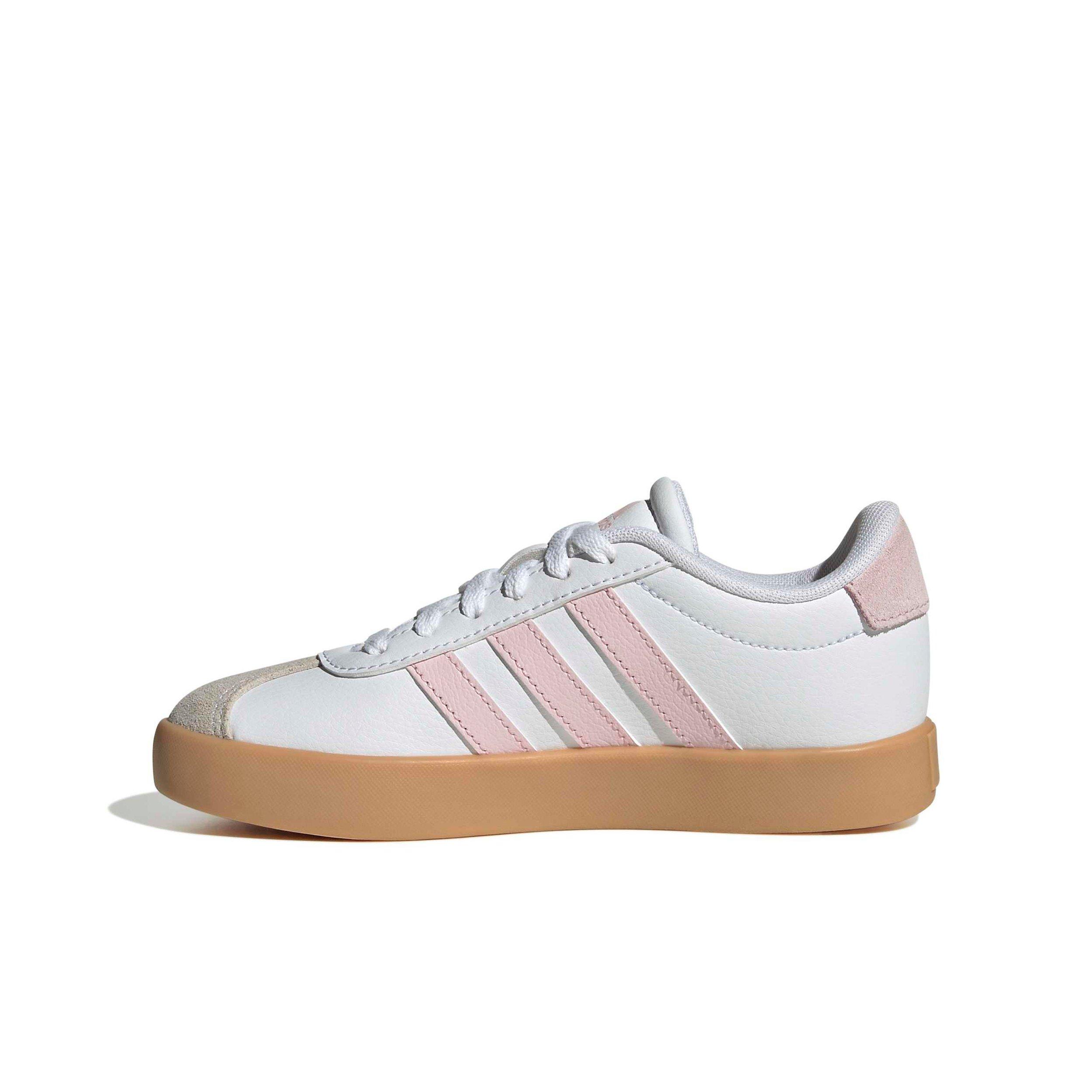 adidas VL Court 3.0 "Ftwr White/Clear Pink/Gum 3" Preschool Girls' Shoe - WHITE/PINK/GUM