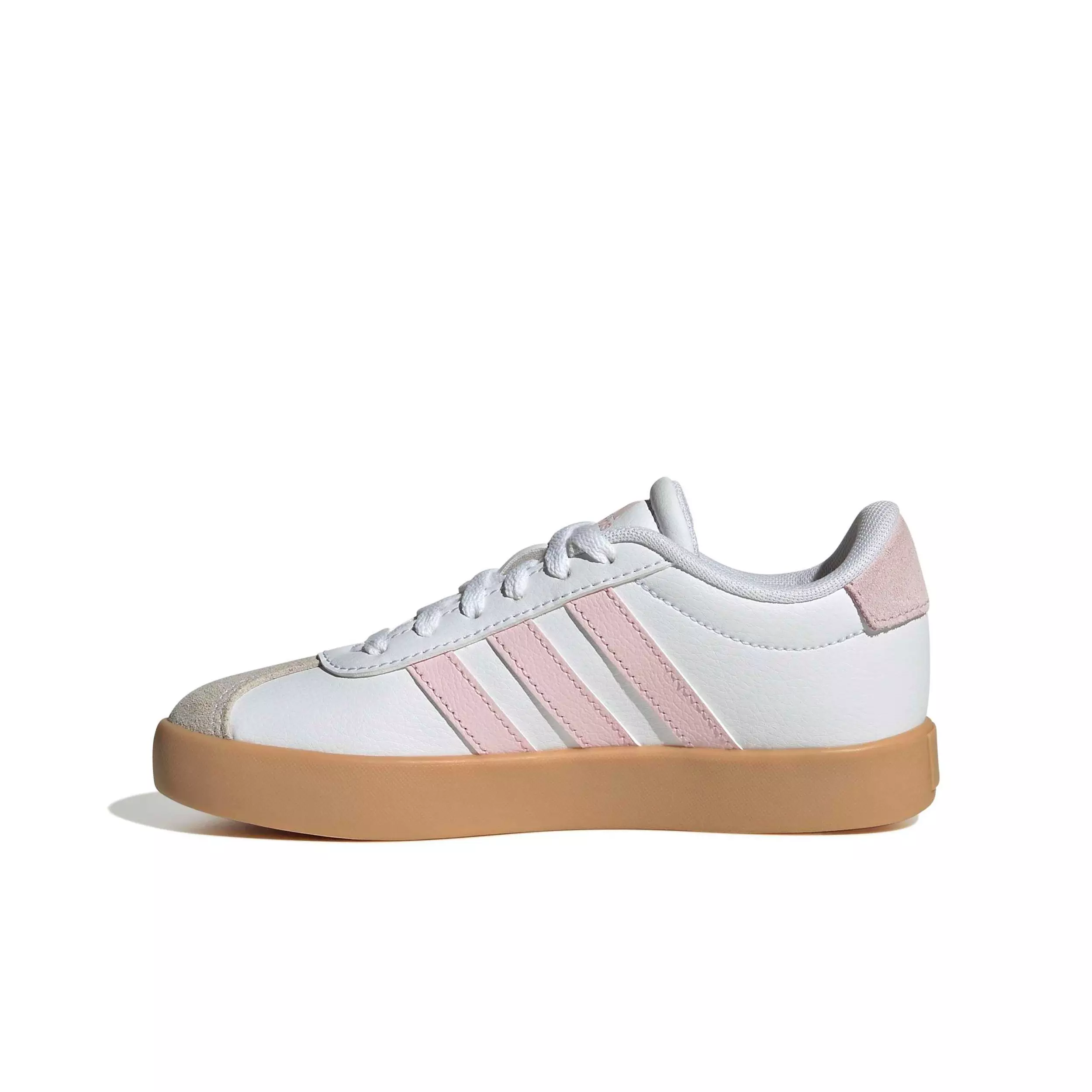 adidas VL Court 3.0 "Ftwr White/Clear Pink/Gum 3" Preschool Girls' Shoe - WHITE/PINK/GUM