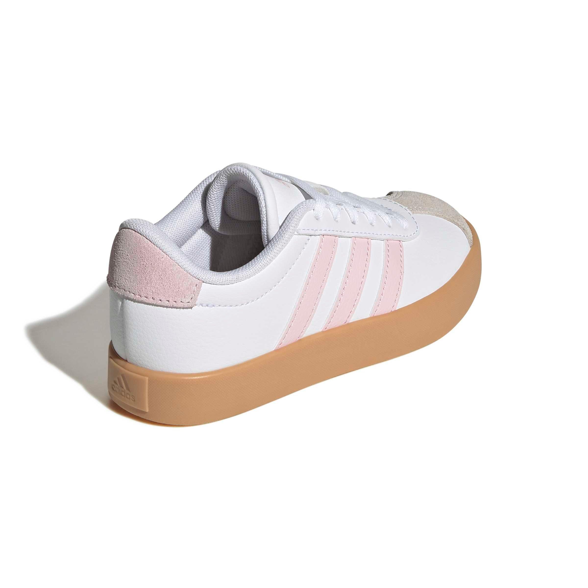 adidas VL Court 3.0 "Ftwr White/Clear Pink/Gum 3" Preschool Girls' Shoe - WHITE/PINK/GUM
