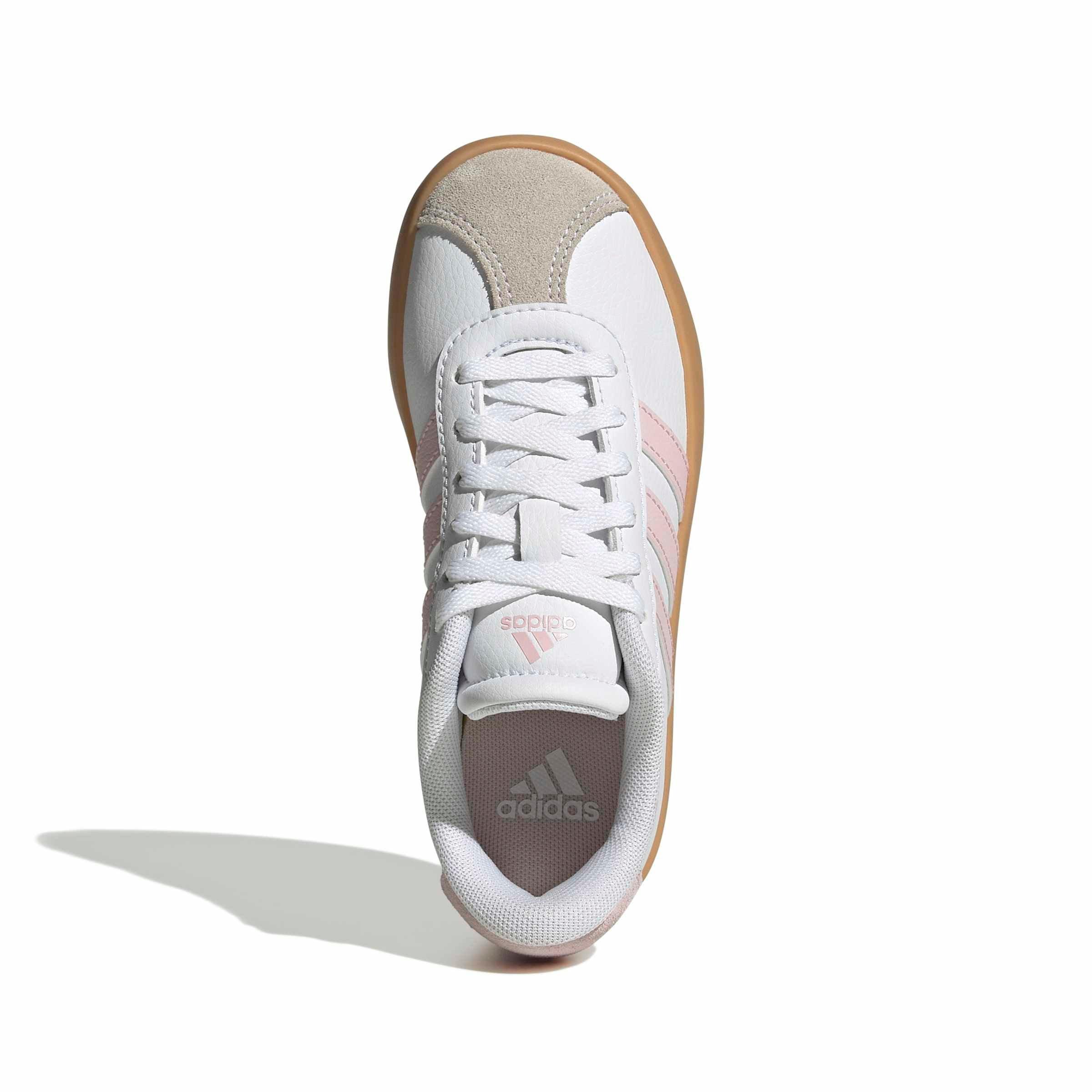 adidas VL Court 3.0 "Ftwr White/Clear Pink/Gum 3" Preschool Girls' Shoe - WHITE/PINK/GUM