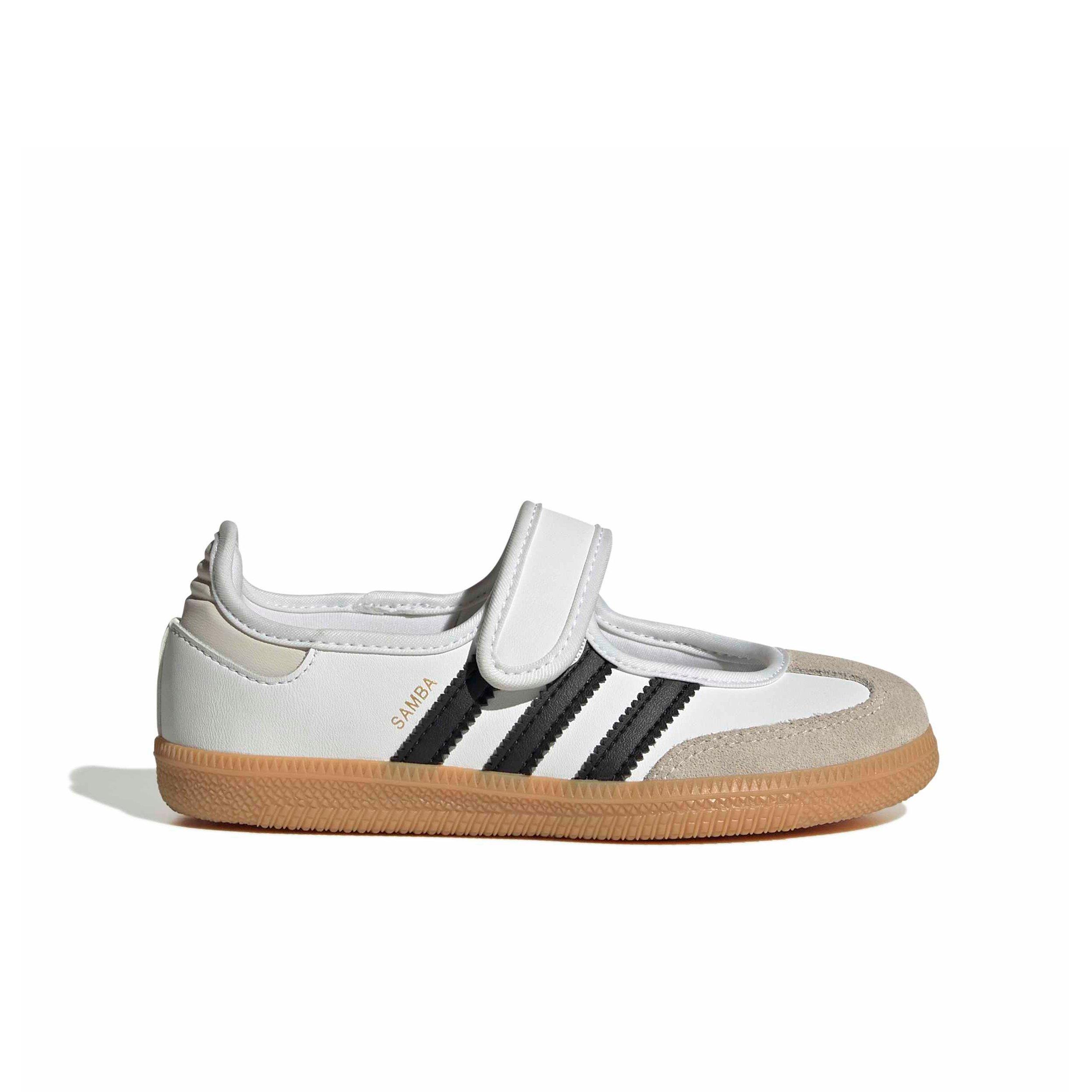 adidas Originals Samba Jane "Ftwr White/Core Black/Gum 3" Preschool Girls' Shoe - WHITE/BLACK/GUM