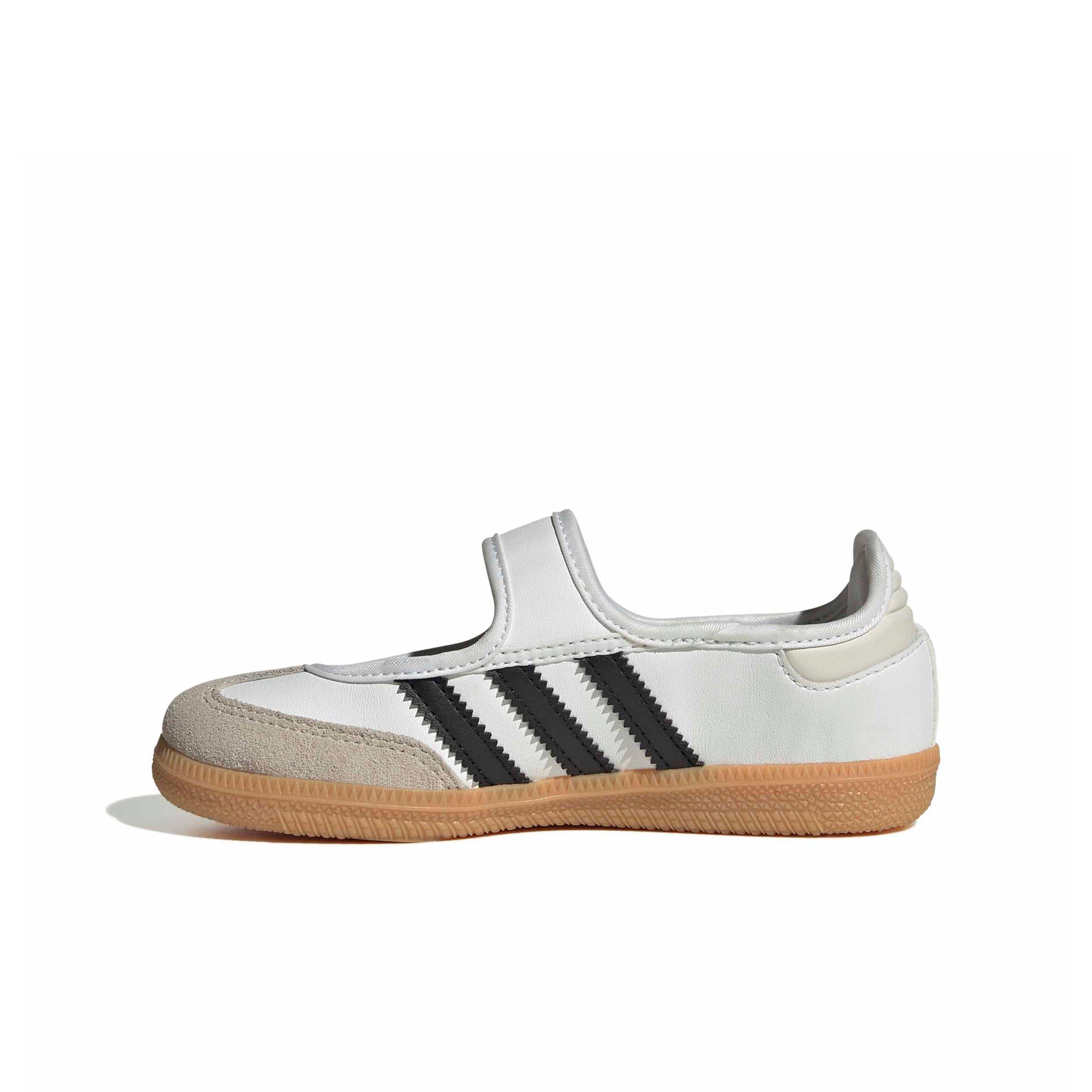 adidas Originals Samba Jane "Ftwr White/Core Black/Gum 3" Preschool Girls' Shoe - WHITE/BLACK/GUM