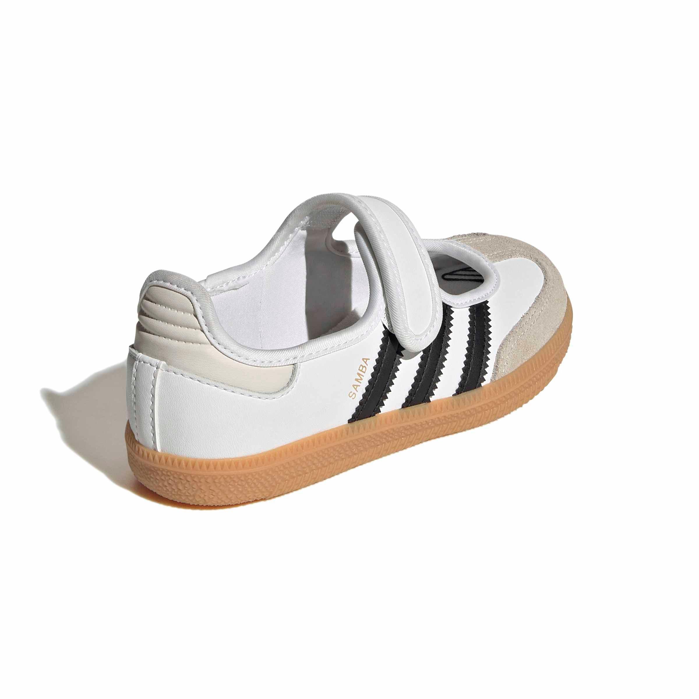 adidas Originals Samba Jane "Ftwr White/Core Black/Gum 3" Preschool Girls' Shoe - WHITE/BLACK/GUM