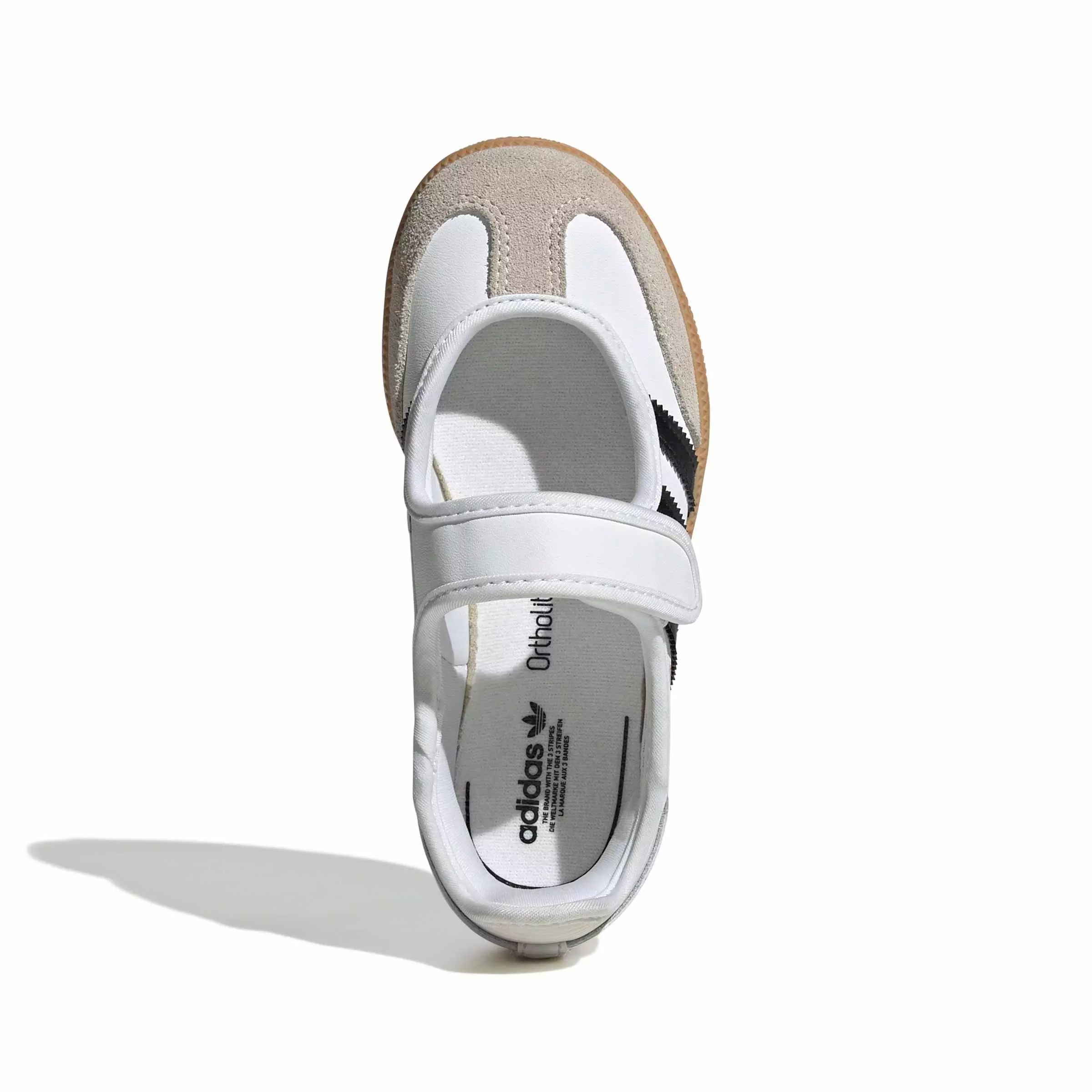 adidas Originals Samba Jane "Ftwr White/Core Black/Gum 3" Preschool Girls' Shoe - WHITE/BLACK/GUM