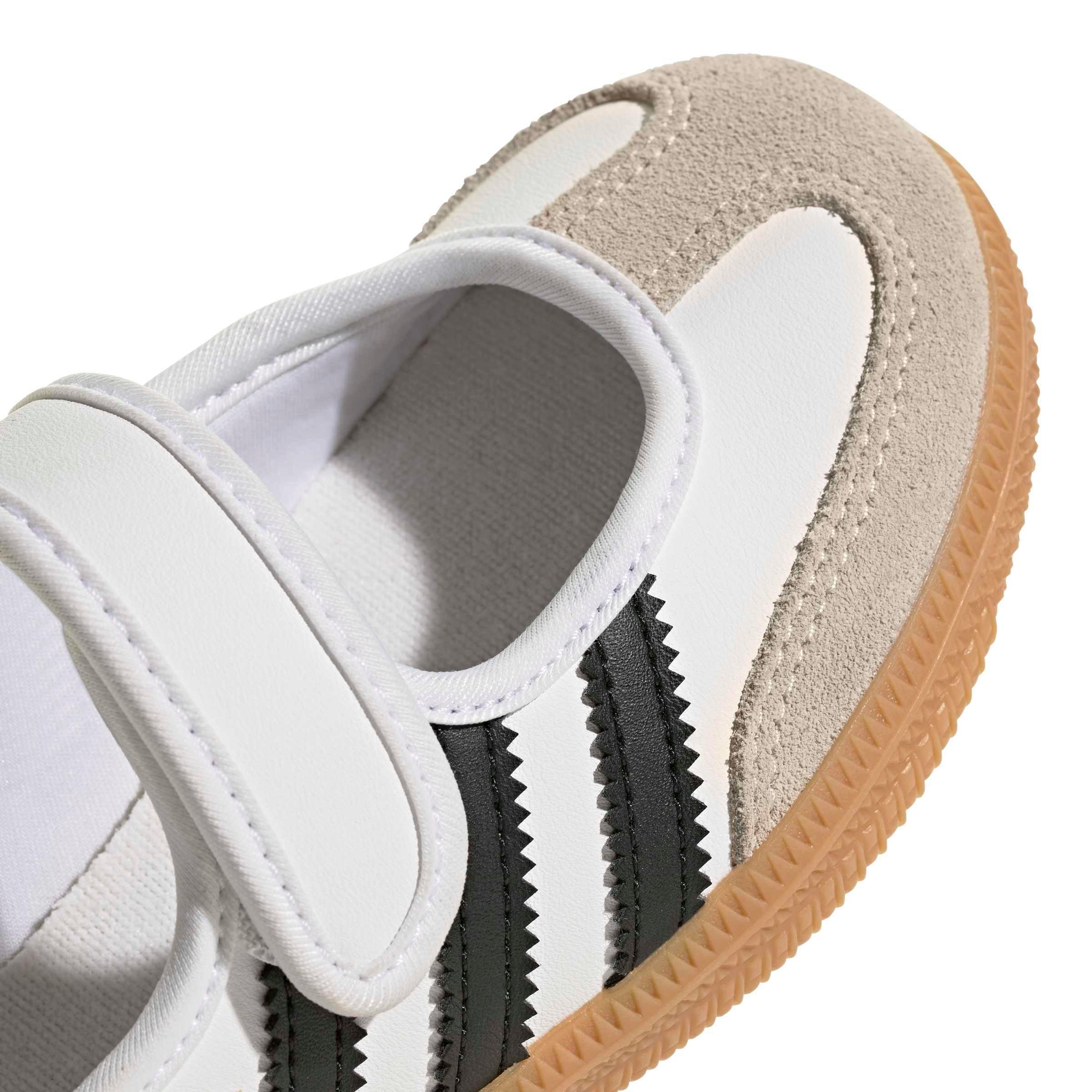 adidas Originals Samba Jane "Ftwr White/Core Black/Gum 3" Preschool Girls' Shoe - WHITE/BLACK/GUM