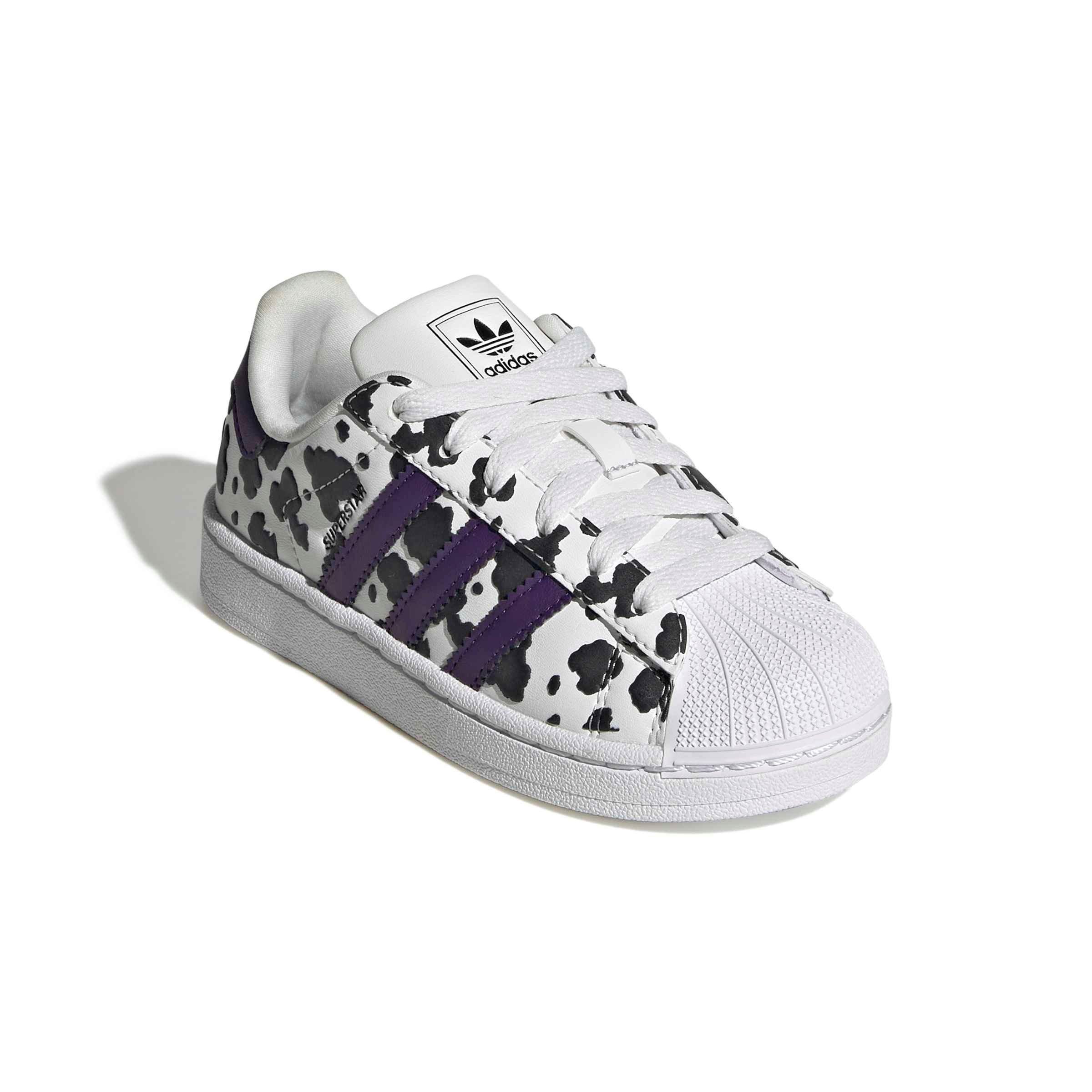 adidas Originals Superstar II "Crystal White/Violet/Ftwr White" Preschool Girls' Shoe - WHITE/VIOLET/WHITE