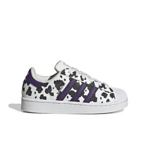 adidas Originals Superstar II "Crystal White/Violet/Ftwr White" Preschool Girls' Shoe - WHITE/VIOLET/WHITE