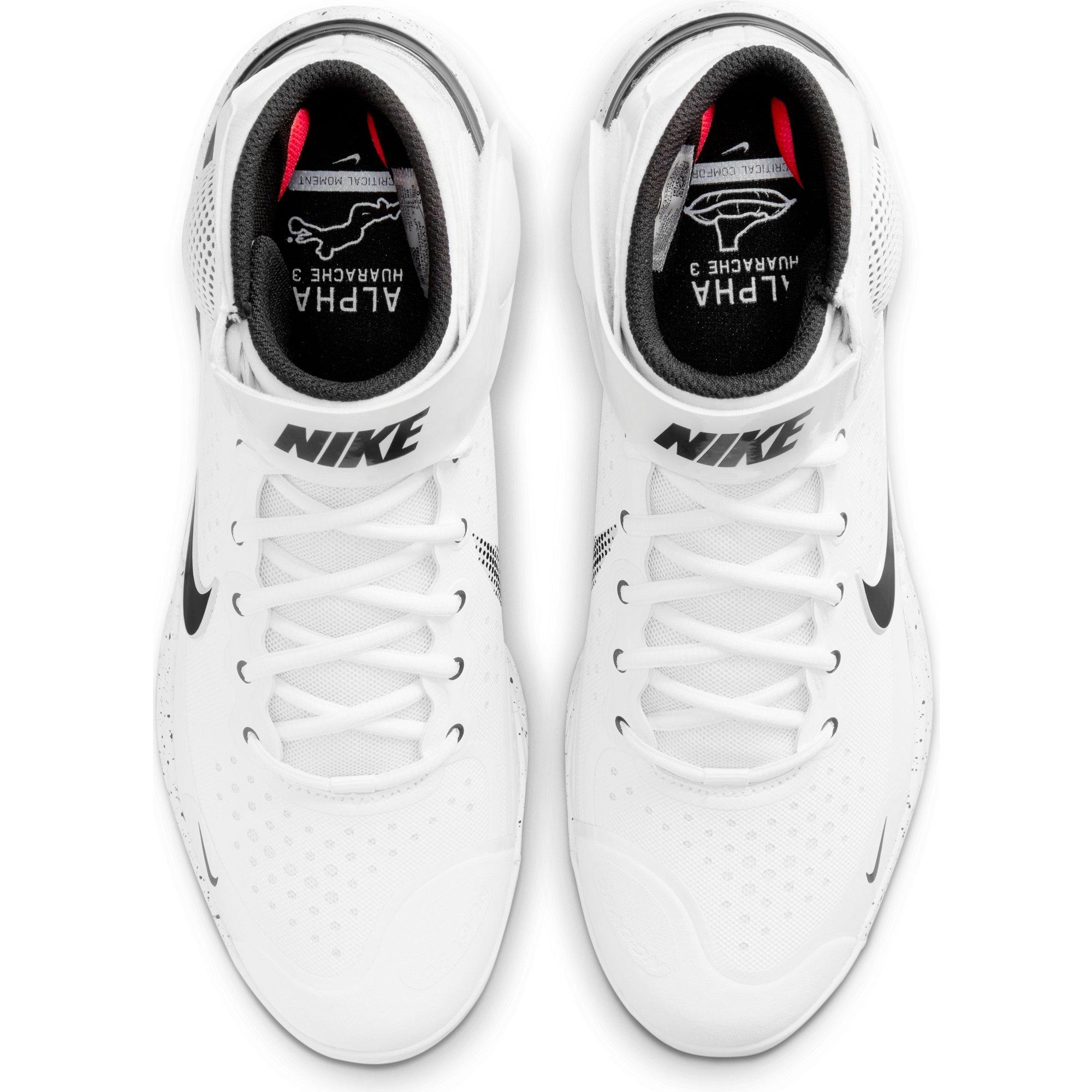 Nike Alpha Huarache Elite 3 Mid "White/Black/Photon Dust/Bright Crimson" Men's Baseball Cleat - WHITE Thumbnail View 4