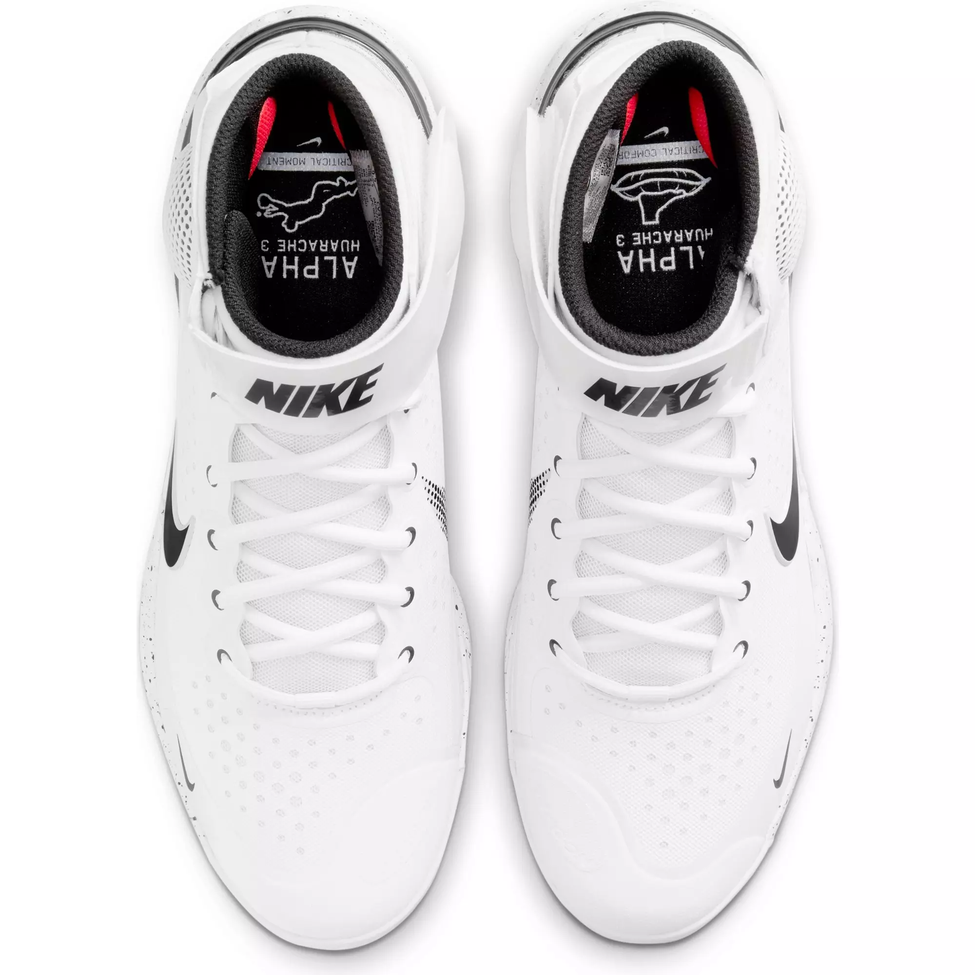 Nike Alpha Huarache Elite 3 Mid "White/Black/Photon Dust/Bright Crimson" Men's Baseball Cleat - WHITE