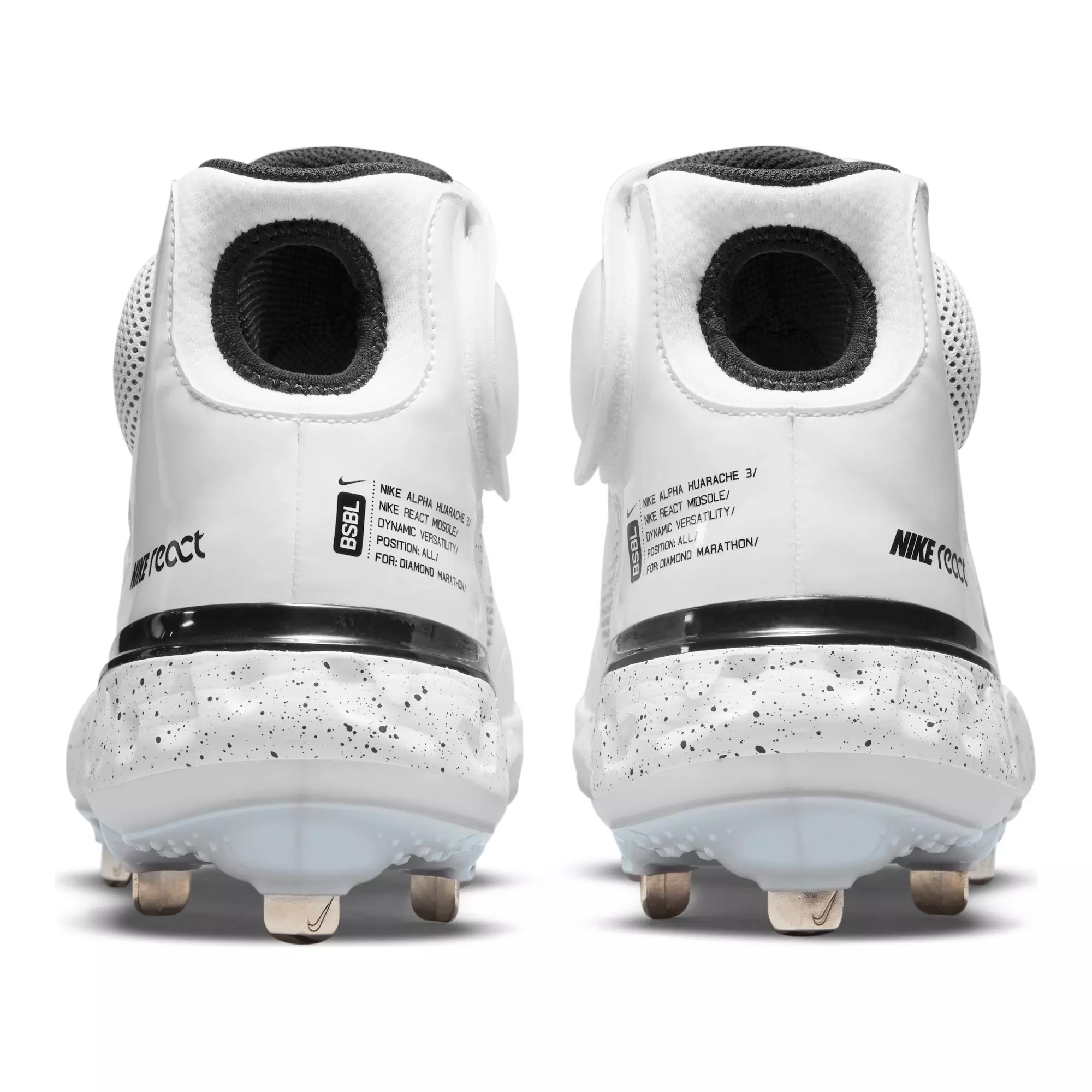 Nike Alpha Huarache Elite 3 Mid "White/Black/Photon Dust/Bright Crimson" Men's Baseball Cleat - WHITE