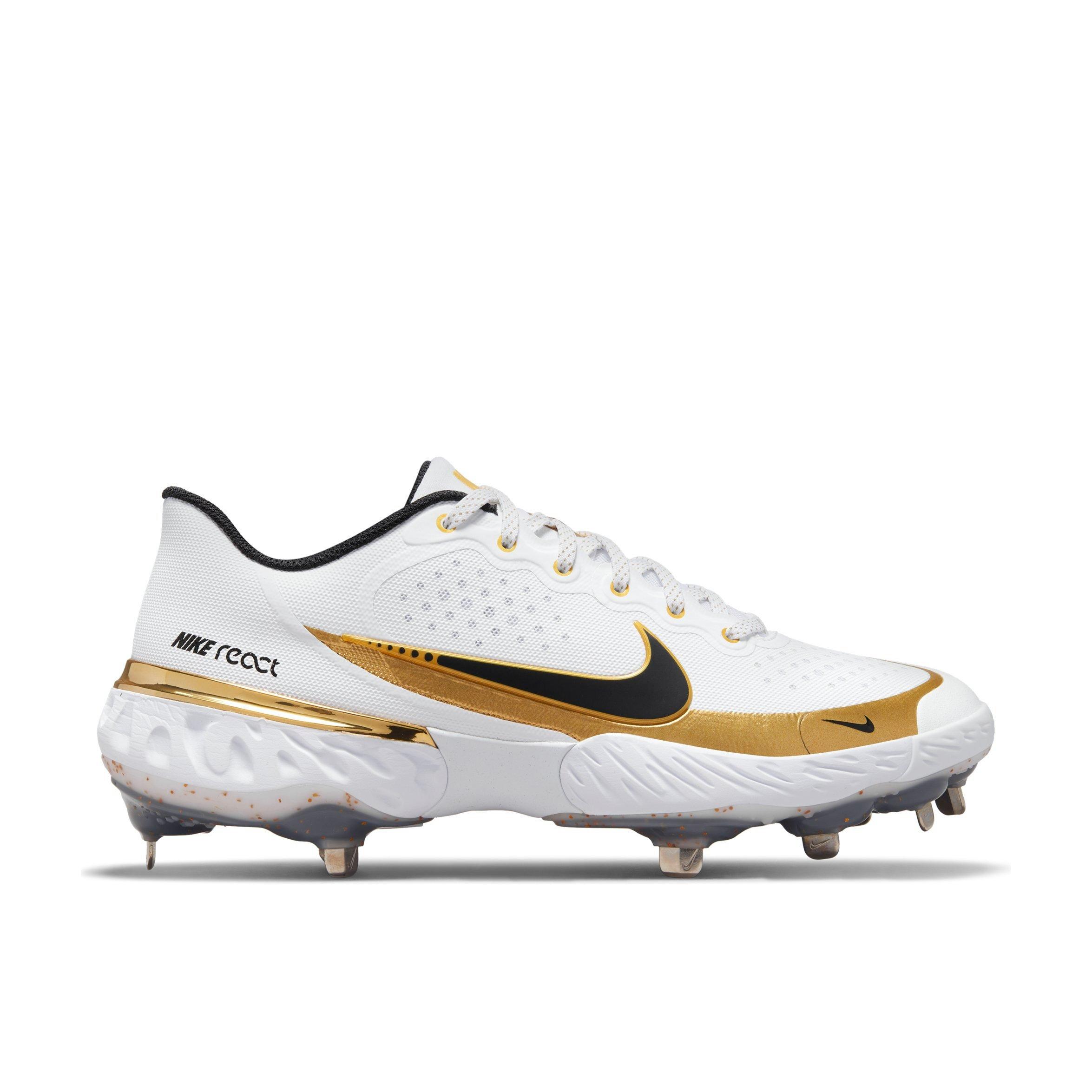 Nike white and gold baseball clearance cleats