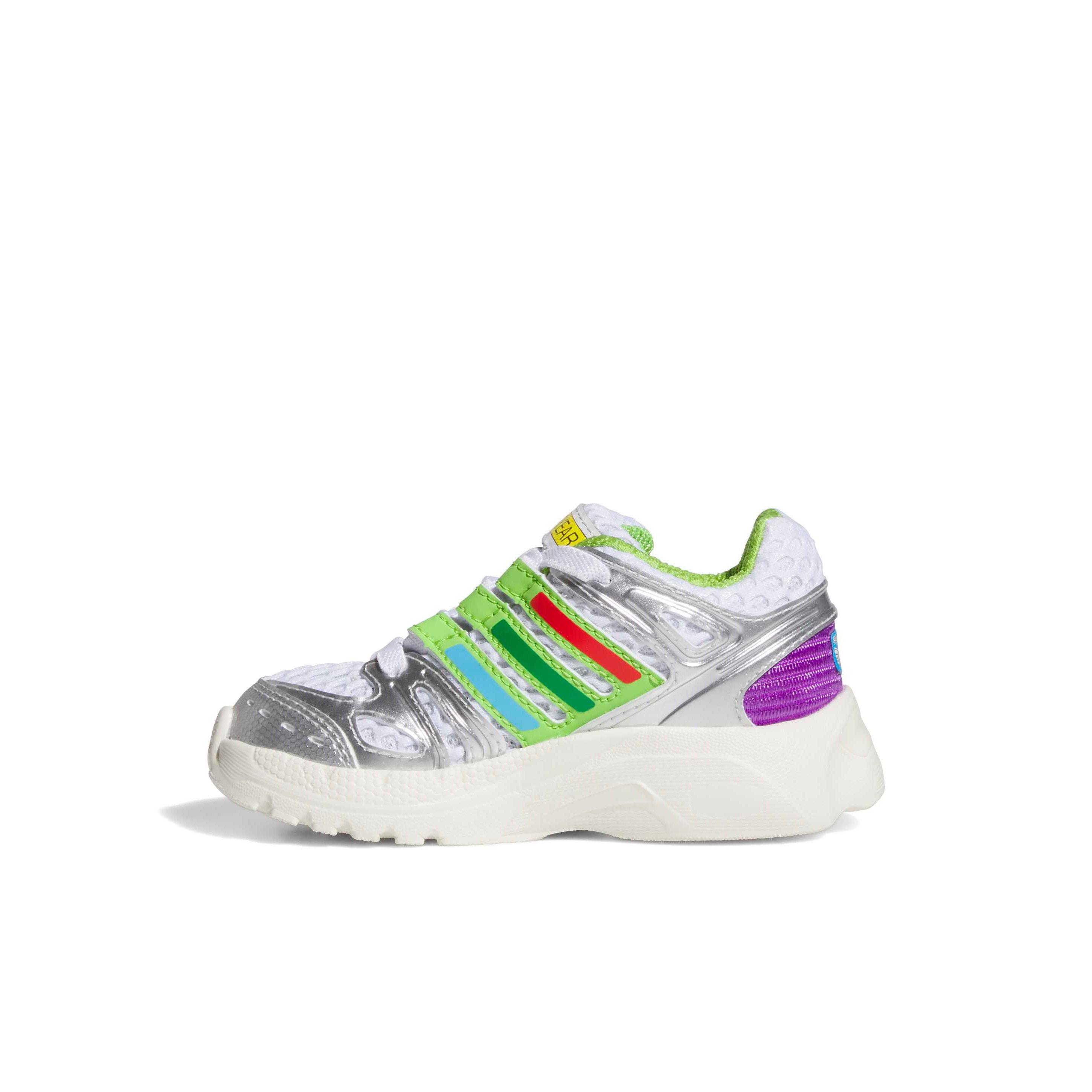 adidas Originals Pixar Toy Story Adistar Control 5 EL "White/Solar Slime/Silver" Infant Boys' Shoe - WHITE/SLIME/SILVER