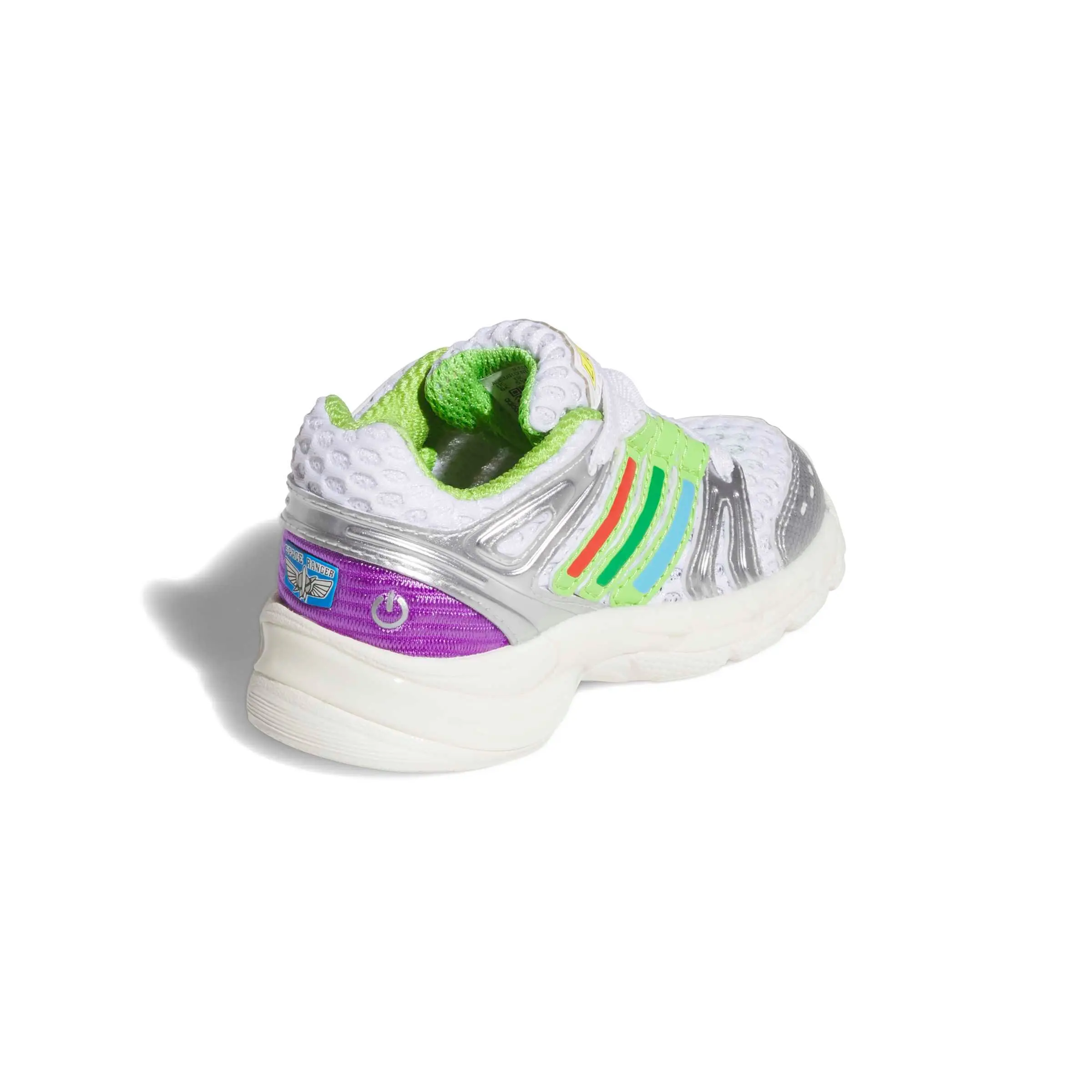 adidas Originals Pixar Toy Story Adistar Control 5 EL "White/Solar Slime/Silver" Infant Boys' Shoe - WHITE/SLIME/SILVER