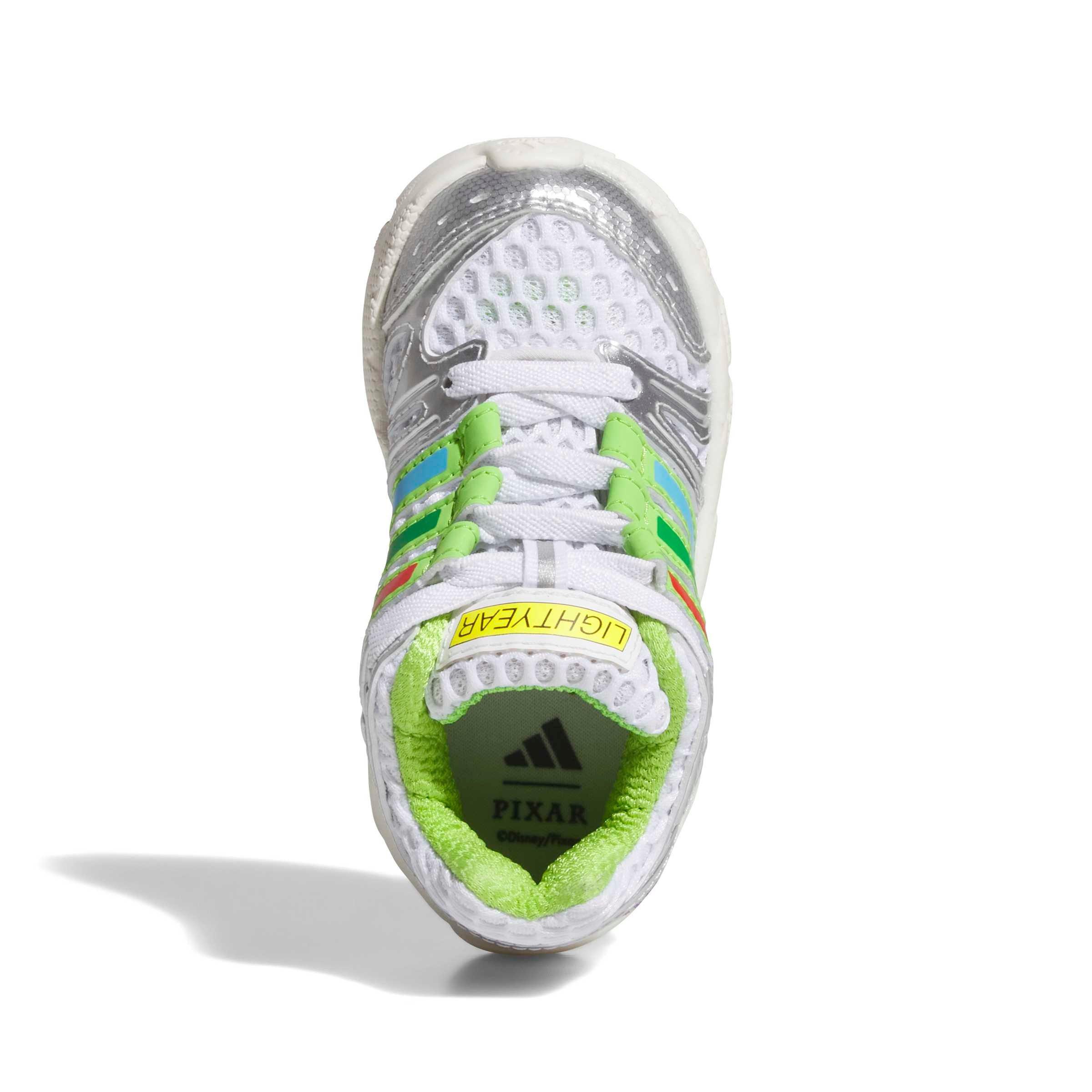 adidas Originals Pixar Toy Story Adistar Control 5 EL "White/Solar Slime/Silver" Infant Boys' Shoe - WHITE/SLIME/SILVER