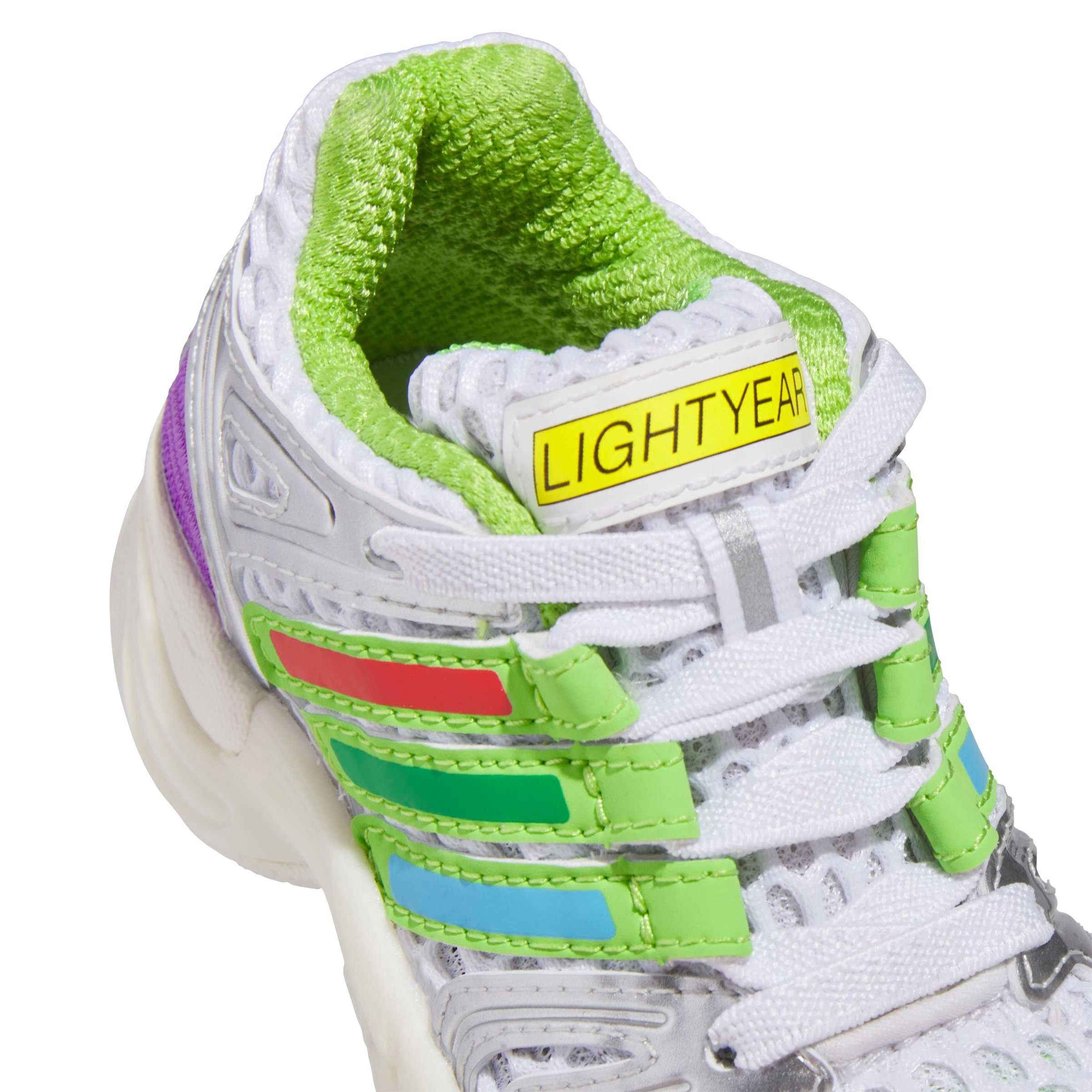 adidas Originals Pixar Toy Story Adistar Control 5 EL "White/Solar Slime/Silver" Infant Boys' Shoe - WHITE/SLIME/SILVER