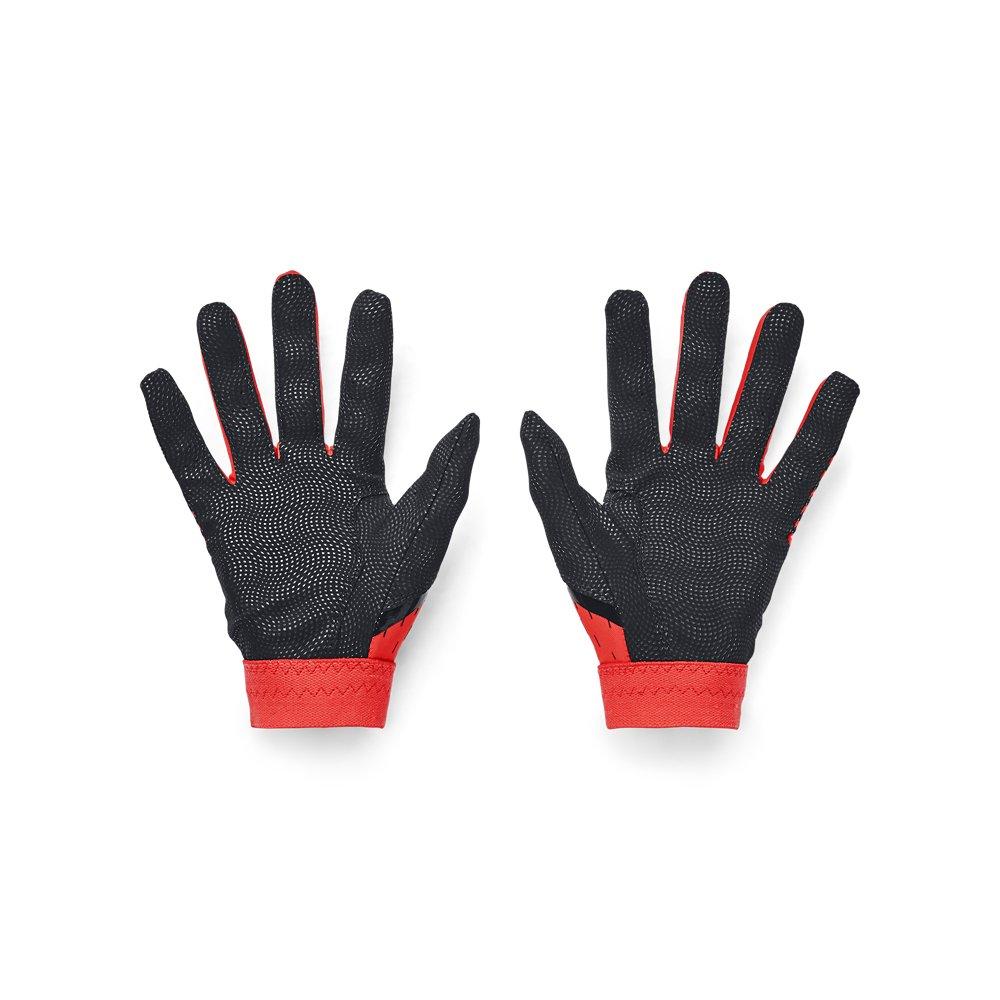 Under Armour Clean Up Boys' Durable Batting Gloves - Red/Black