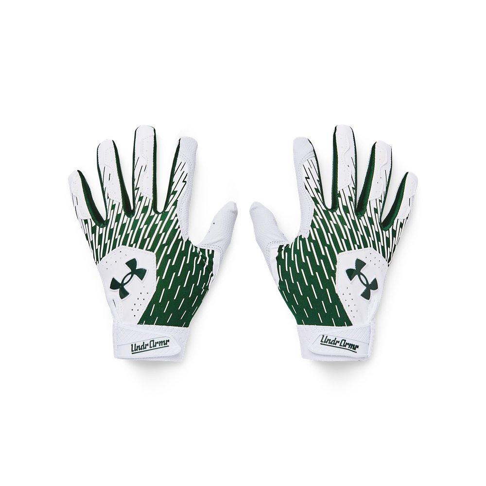 Under Armour Boys' Clean Up Batting Gloves - White/Green - WHITE/GREEN Thumbnail View 1