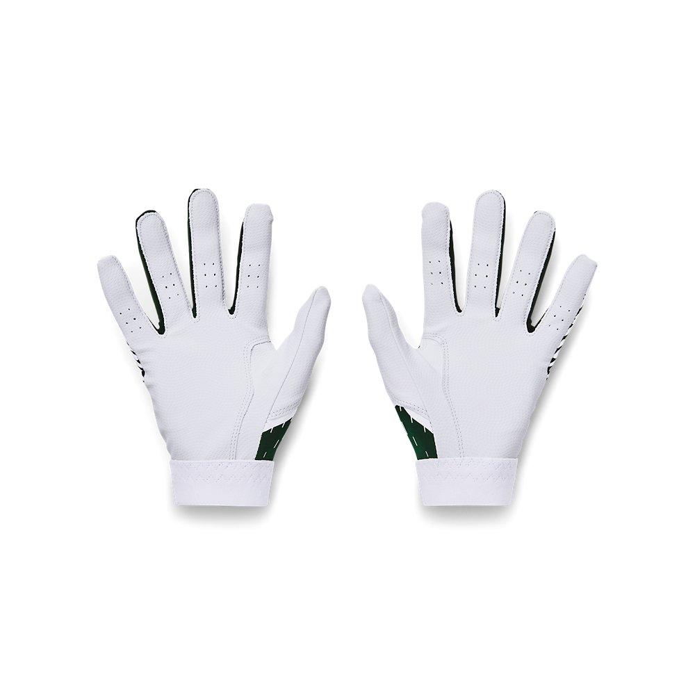 Under Armour Boys' Clean Up Batting Gloves -White/Green