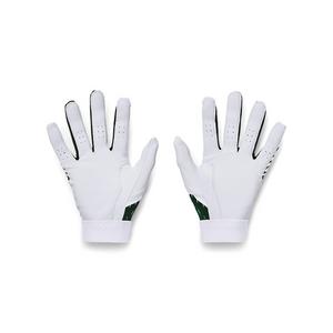 Under Armour Boys' Clean Up Batting Gloves -White/Green