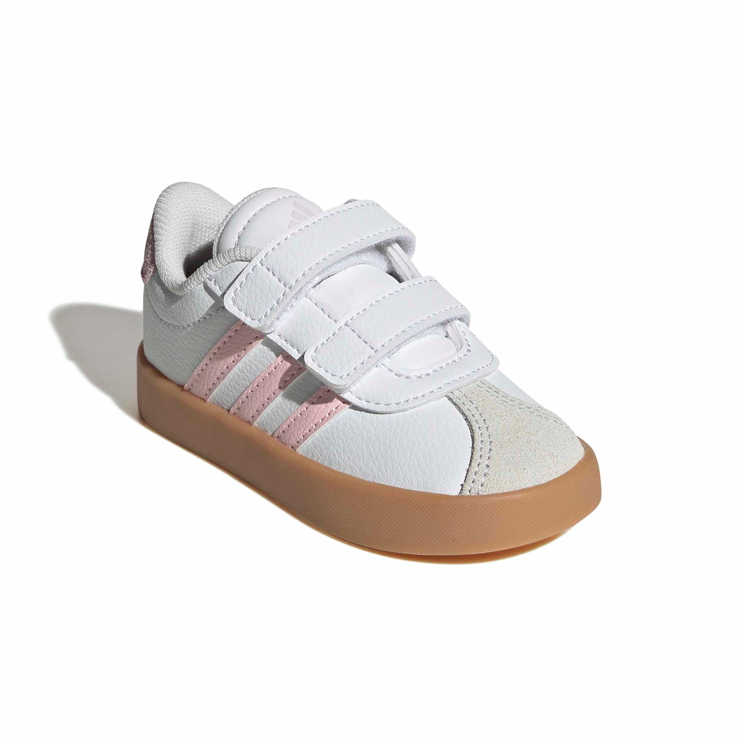 adidas VL Court 3.0 "Ftwr White/Clear Pink/Gum 3" Infant Girls' Shoe - WHITE/PINK/GUM