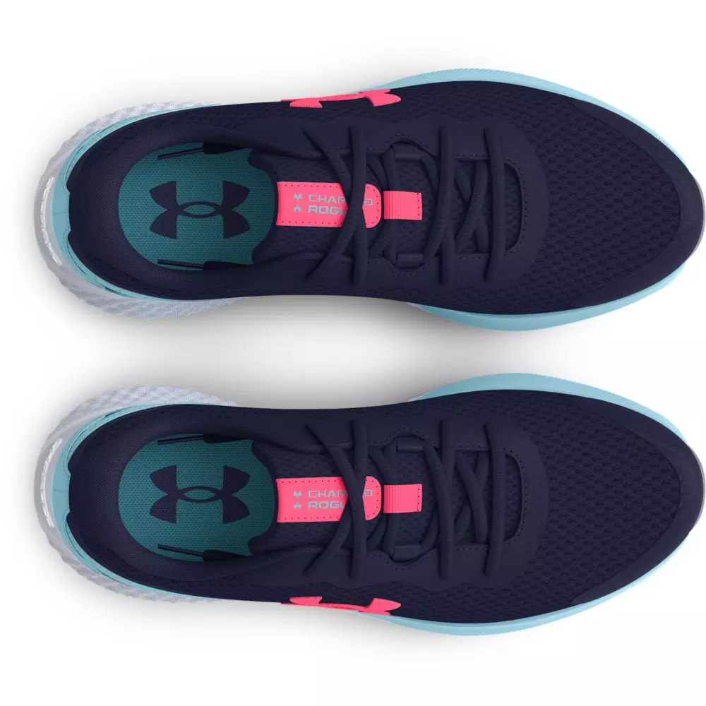 Under Armour Charged Rogue 3 "Midnight Navy/Blizzard" Grade School Girls' Running Shoe - NAVY/BLIZZARD