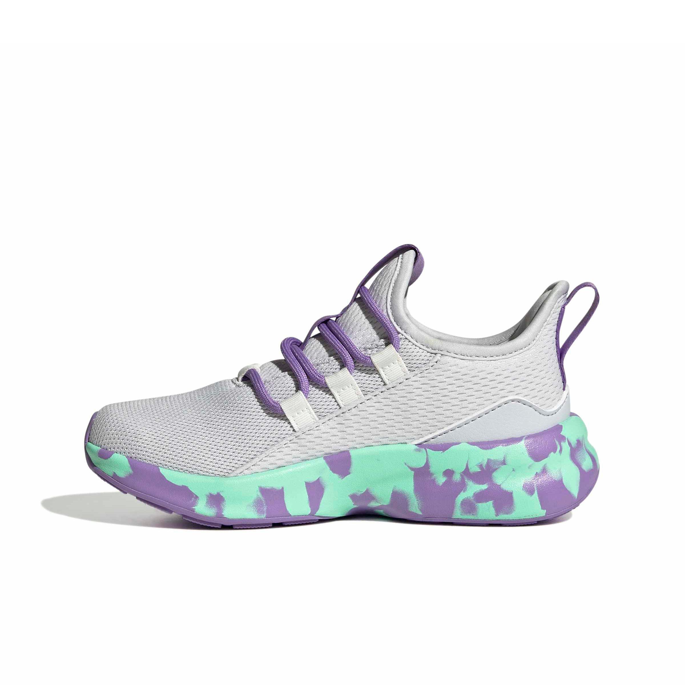 adidas Lite Racer Adapt 8.0 "Dash Grey/Violet Fusion/Pulse Mint" Grade School Girls' Shoe - GREY/VIOLET/MINT