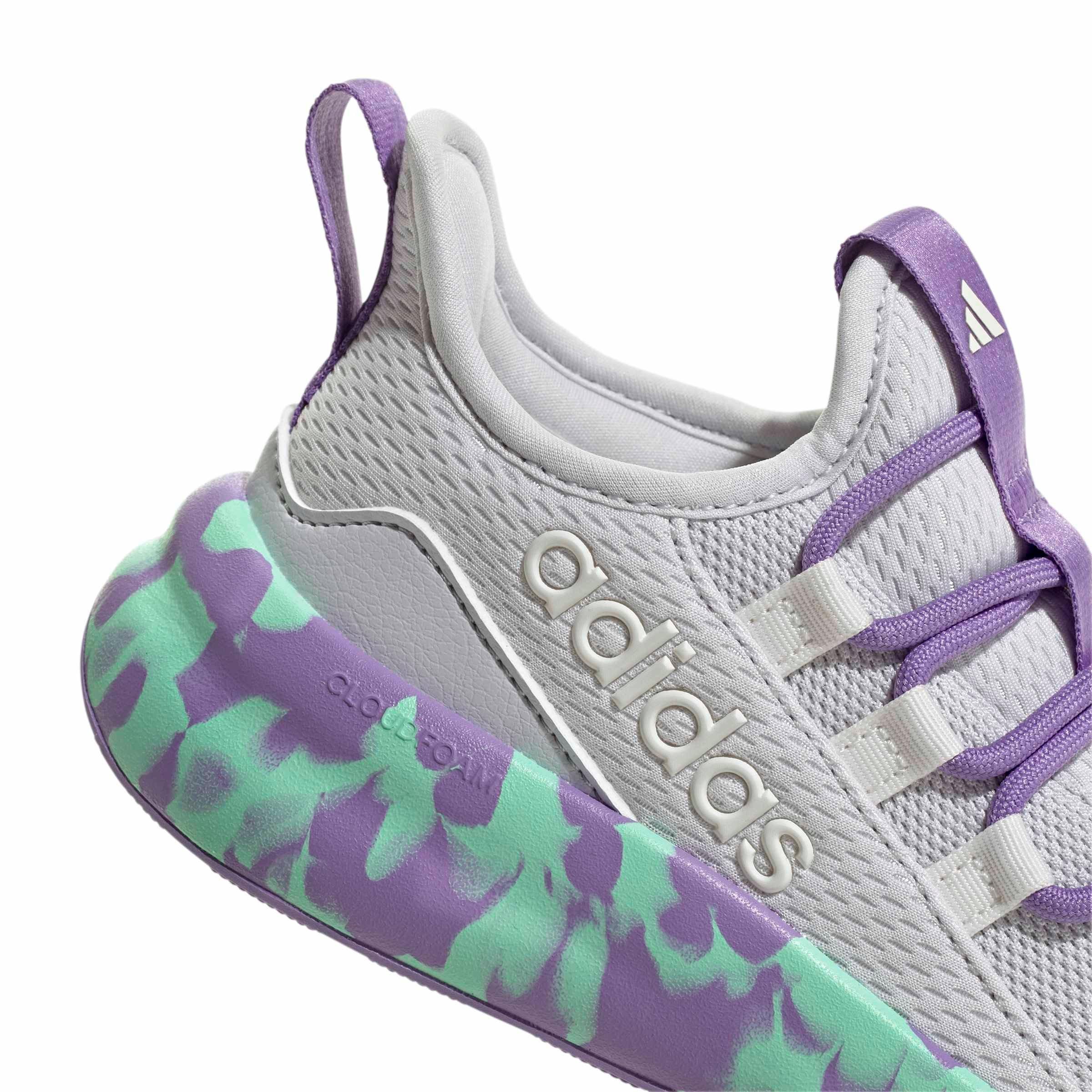 adidas Lite Racer Adapt 8.0 "Dash Grey/Violet Fusion/Pulse Mint" Grade School Girls' Shoe - GREY/VIOLET/MINT