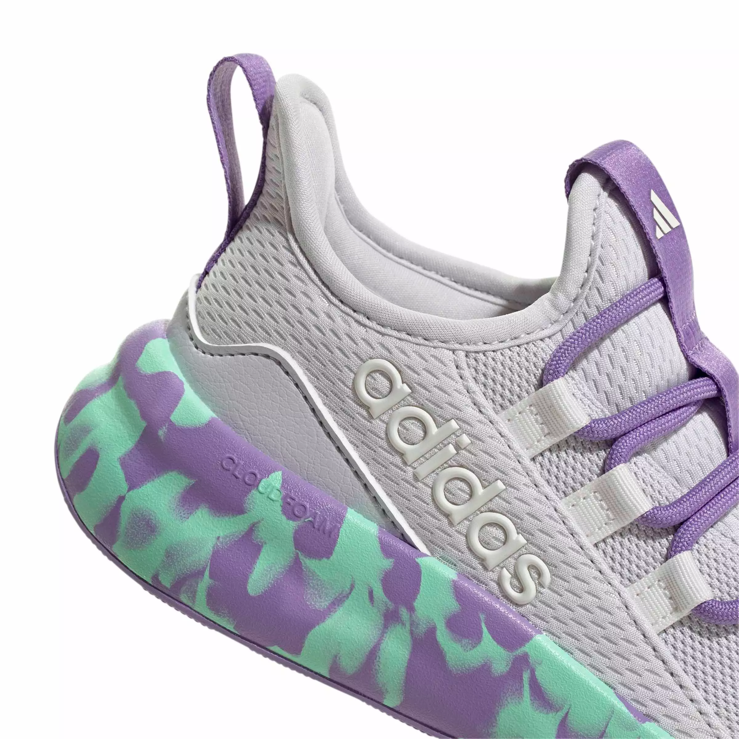 adidas Lite Racer Adapt 8.0 "Dash Grey/Violet Fusion/Pulse Mint" Grade School Girls' Shoe - GREY/VIOLET/MINT