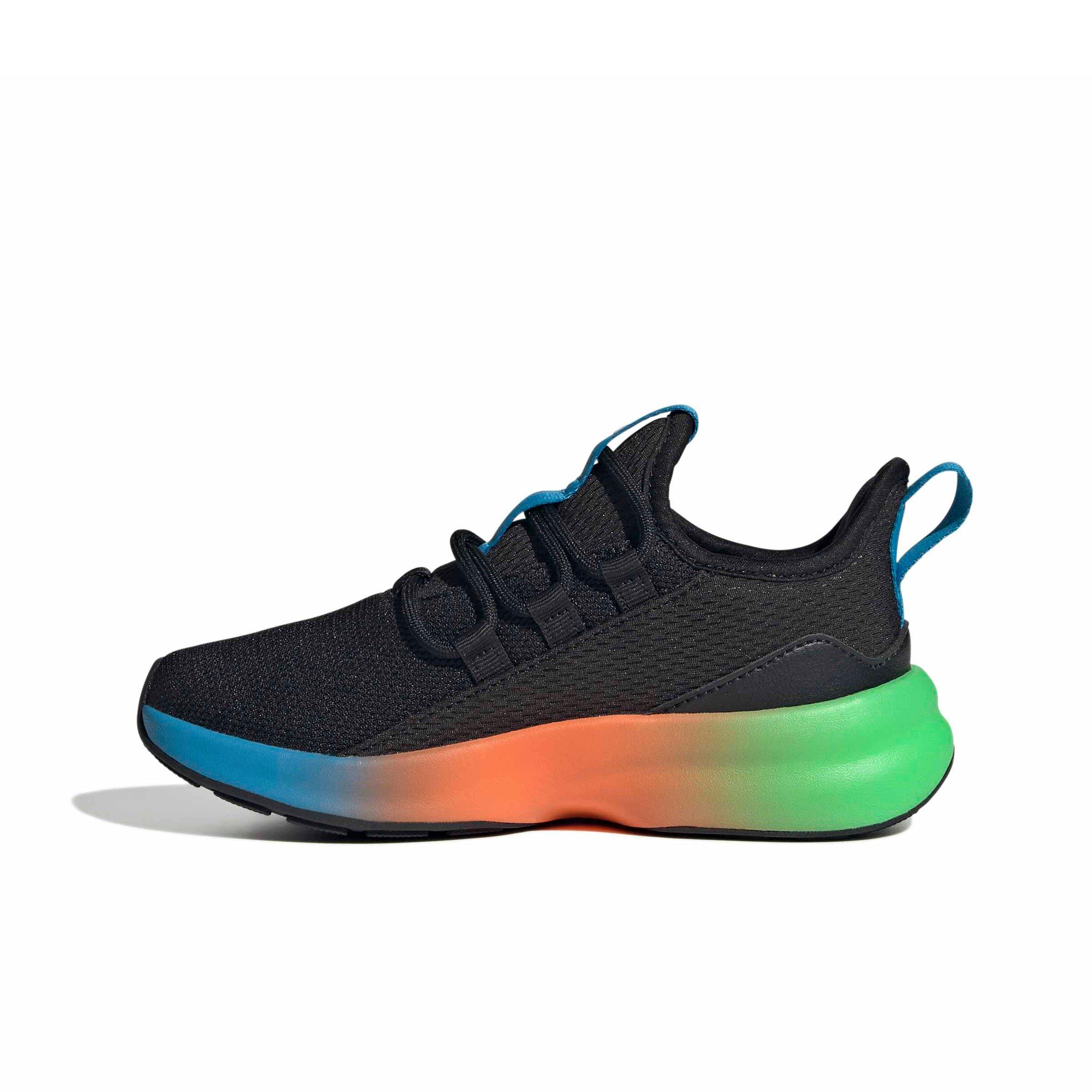 adidas Lite Racer Adapt 8.0 "Core Black/Screaming Green/Semi Solar Orange" Grade School Boys' Shoe - BLACK/GREEN/ORANGE