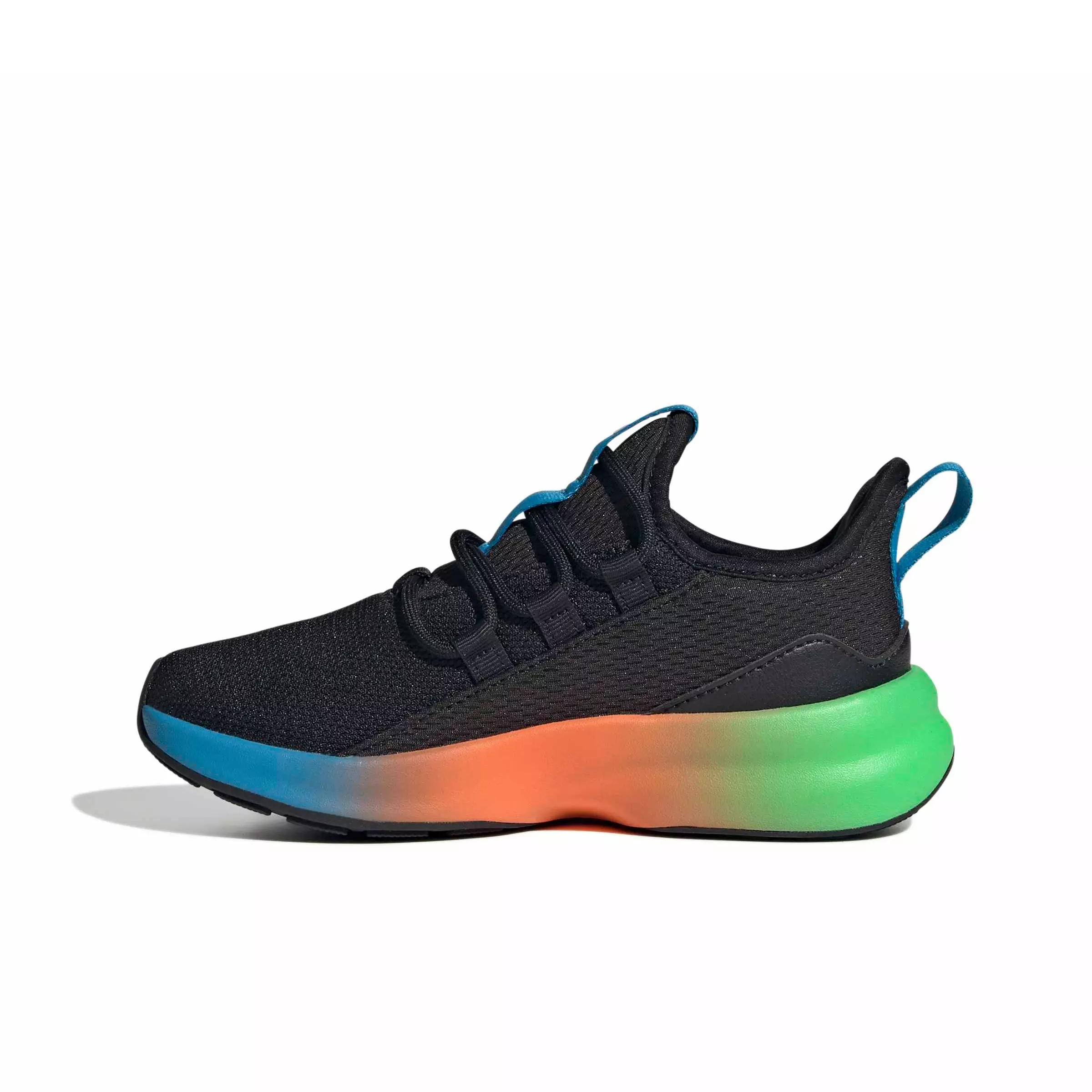 adidas Lite Racer Adapt 8.0 "Core Black/Screaming Green/Semi Solar Orange" Grade School Boys' Shoe - BLACK/GREEN/ORANGE