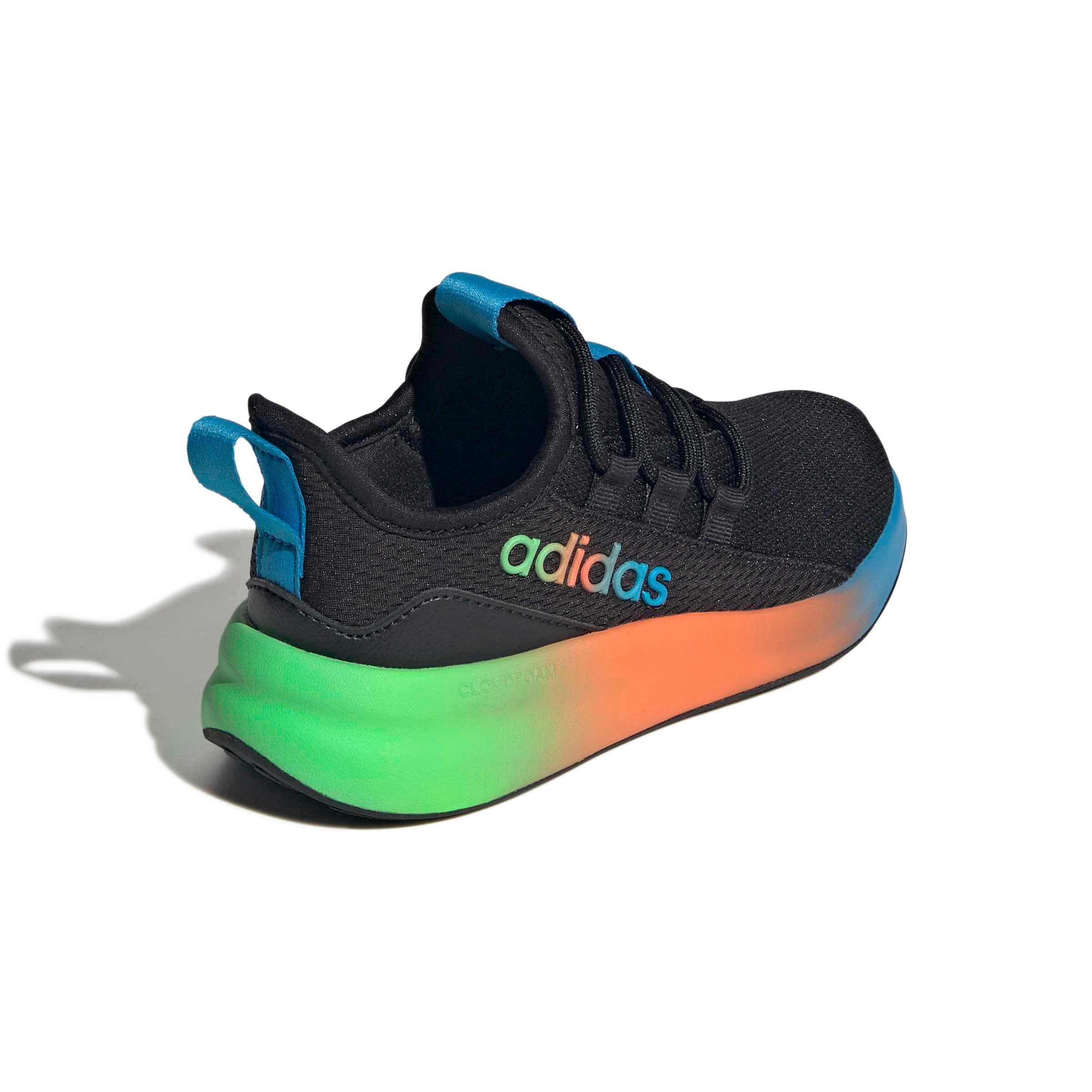 adidas Lite Racer Adapt 8.0 "Core Black/Screaming Green/Semi Solar Orange" Grade School Boys' Shoe - BLACK/GREEN/ORANGE