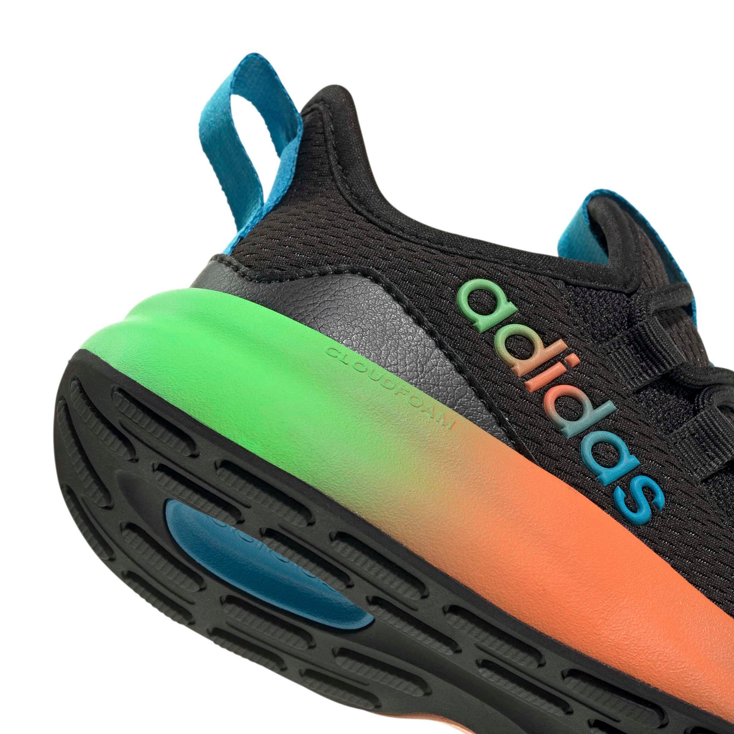 adidas Lite Racer Adapt 8.0 "Core Black/Screaming Green/Semi Solar Orange" Grade School Boys' Shoe - BLACK/GREEN/ORANGE