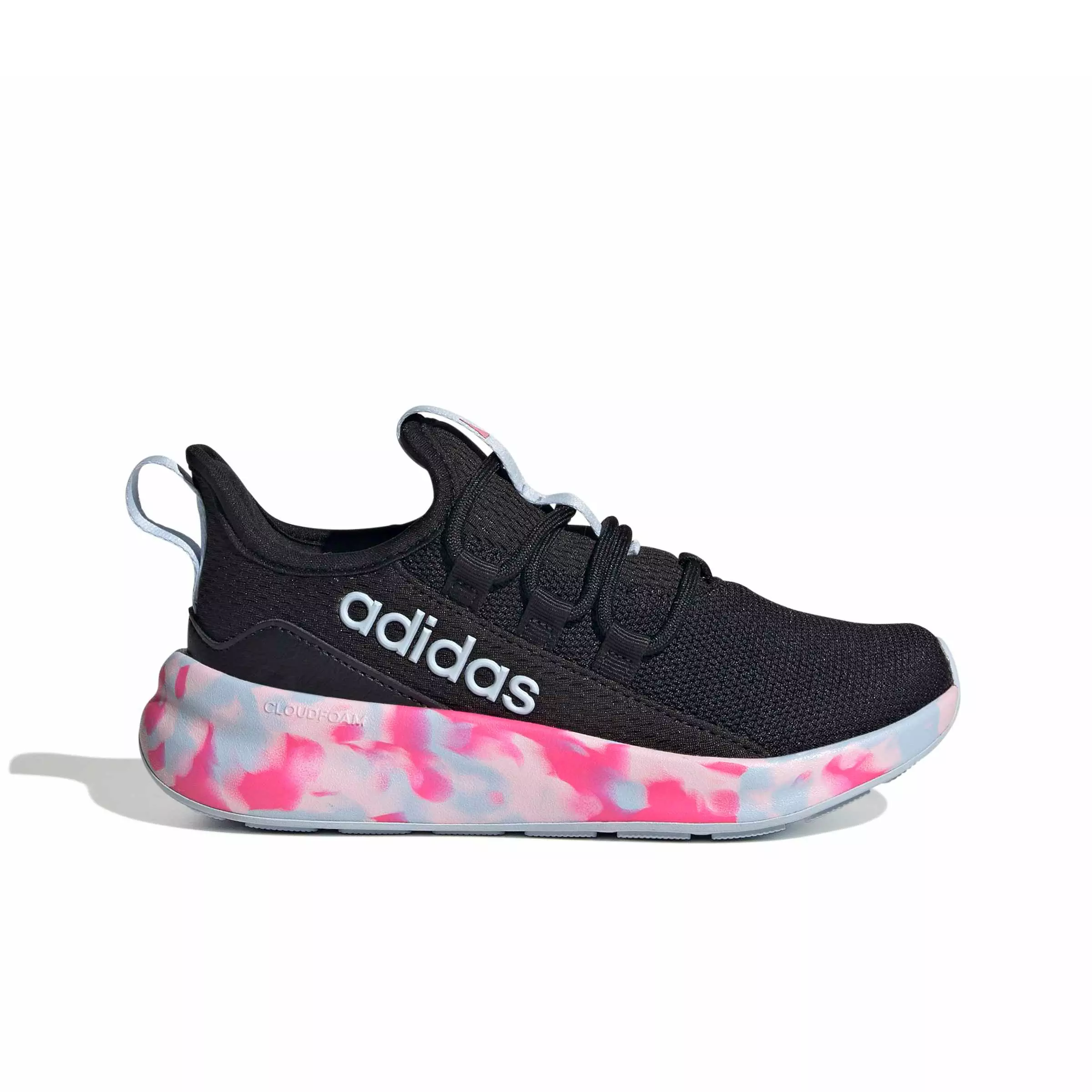 adidas Lite Racer Adapt 8.0 "Core Black/Crystal Sky/Shock Pink" Grade School Girls' Shoe - BLACK/SKY/PINK
