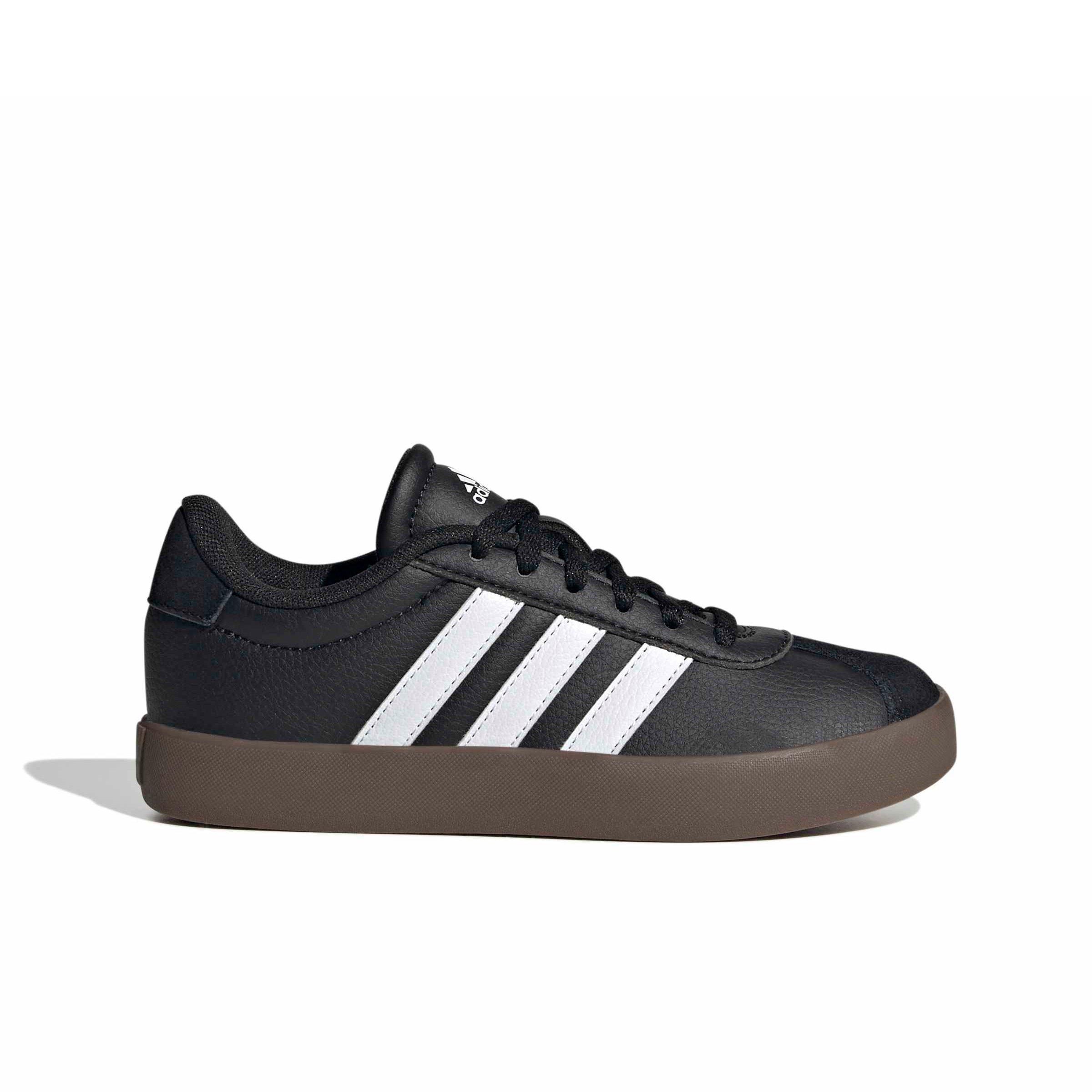 adidas VL Court 3.0 "Core Black/Ftwr White/Gum 5" Grade School Boys' Shoe - BLACK/WHITE/GUM
