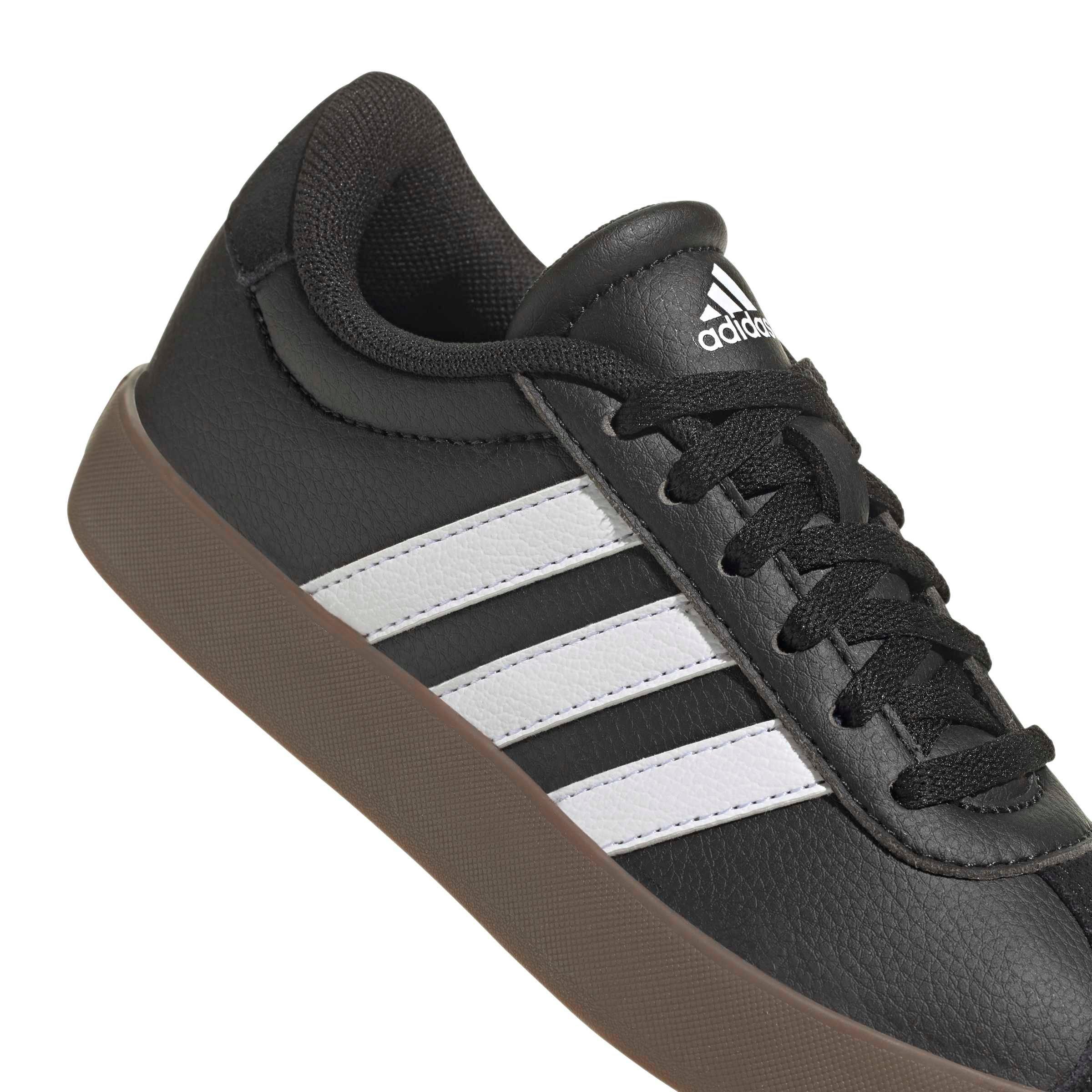 adidas VL Court 3.0 "Core Black/Ftwr White/Gum 5" Grade School Boys' Shoe - BLACK/WHITE/GUM