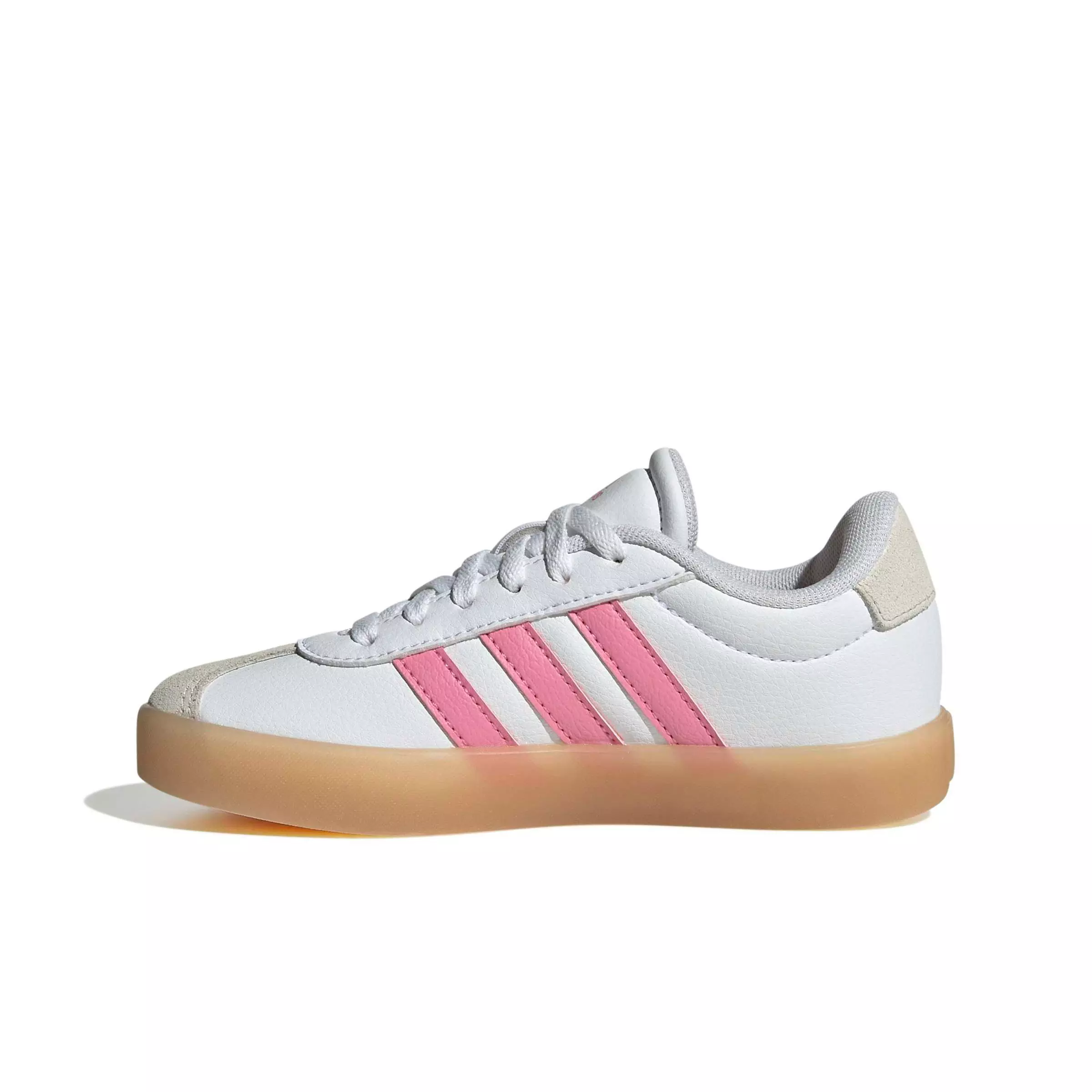 adidas VL Court 3.0 "Ftwr White/Bliss Pink/Alumina" Grade School Girls' Shoe - WHITE/PINK/ALUMINA