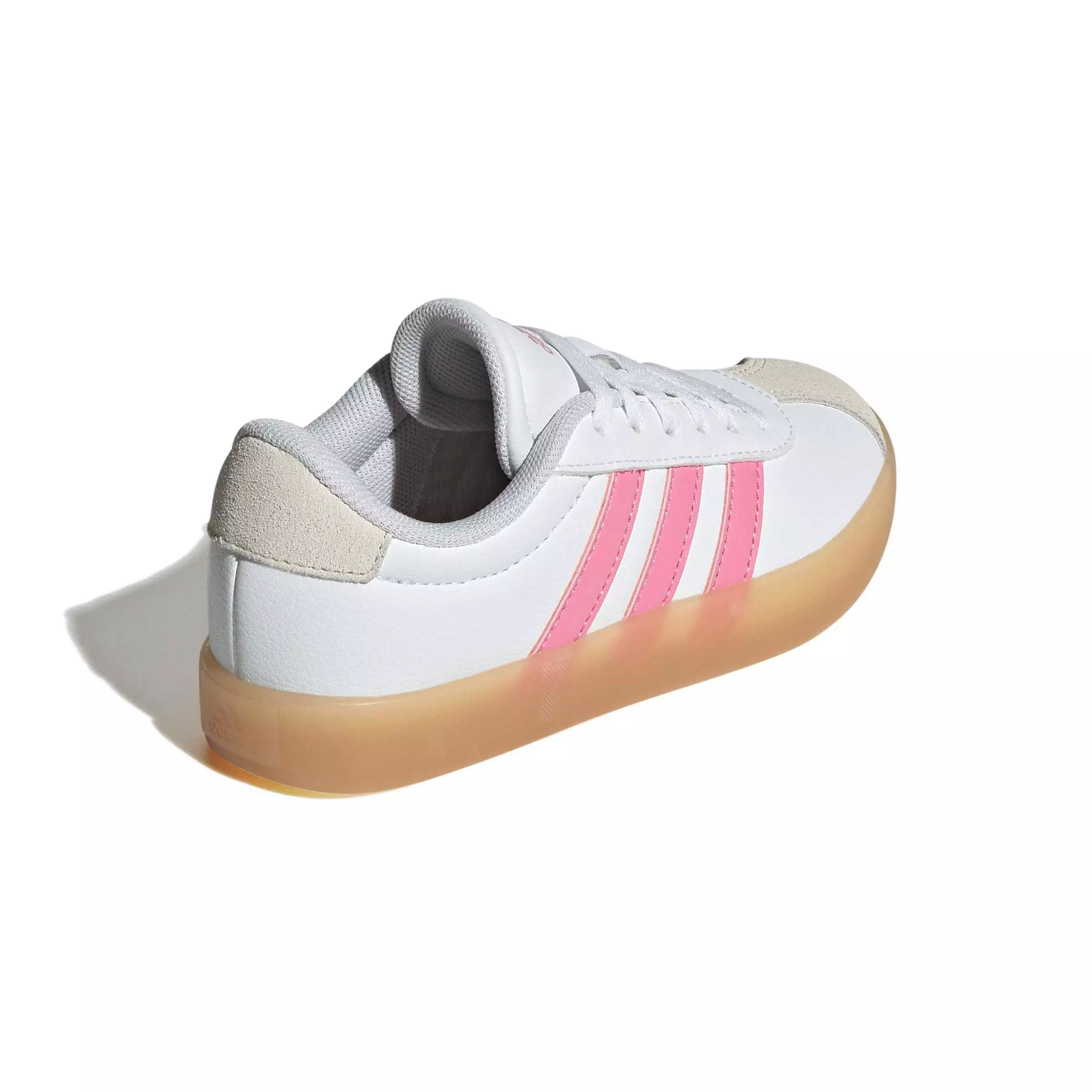 adidas VL Court 3.0 "Ftwr White/Bliss Pink/Alumina" Grade School Girls' Shoe - WHITE/PINK/ALUMINA