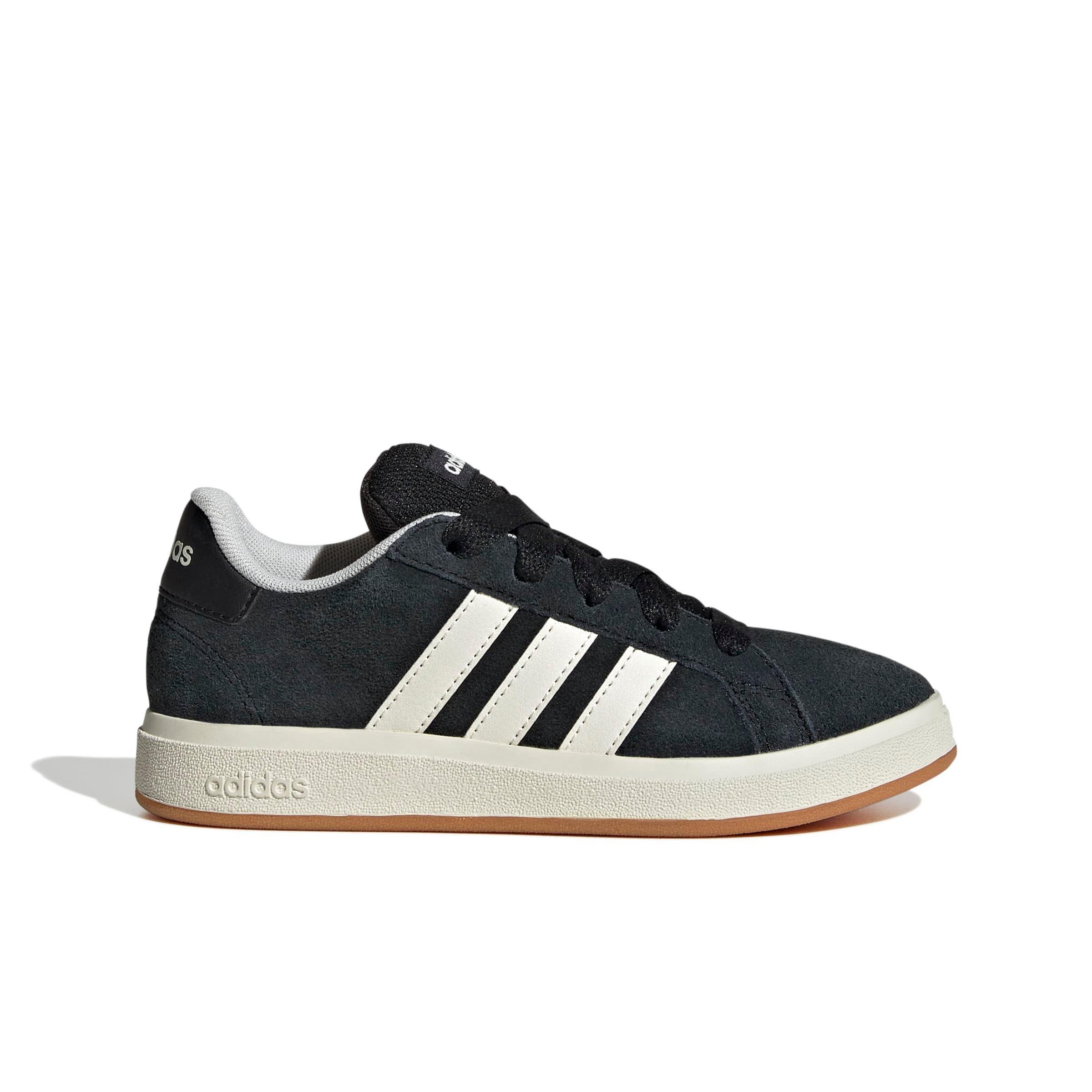 adidas Grand Court 00s "Core Black/Off White/Gum 10" Grade School Boys' Shoe - BLACK/OFF WHITE/GUM