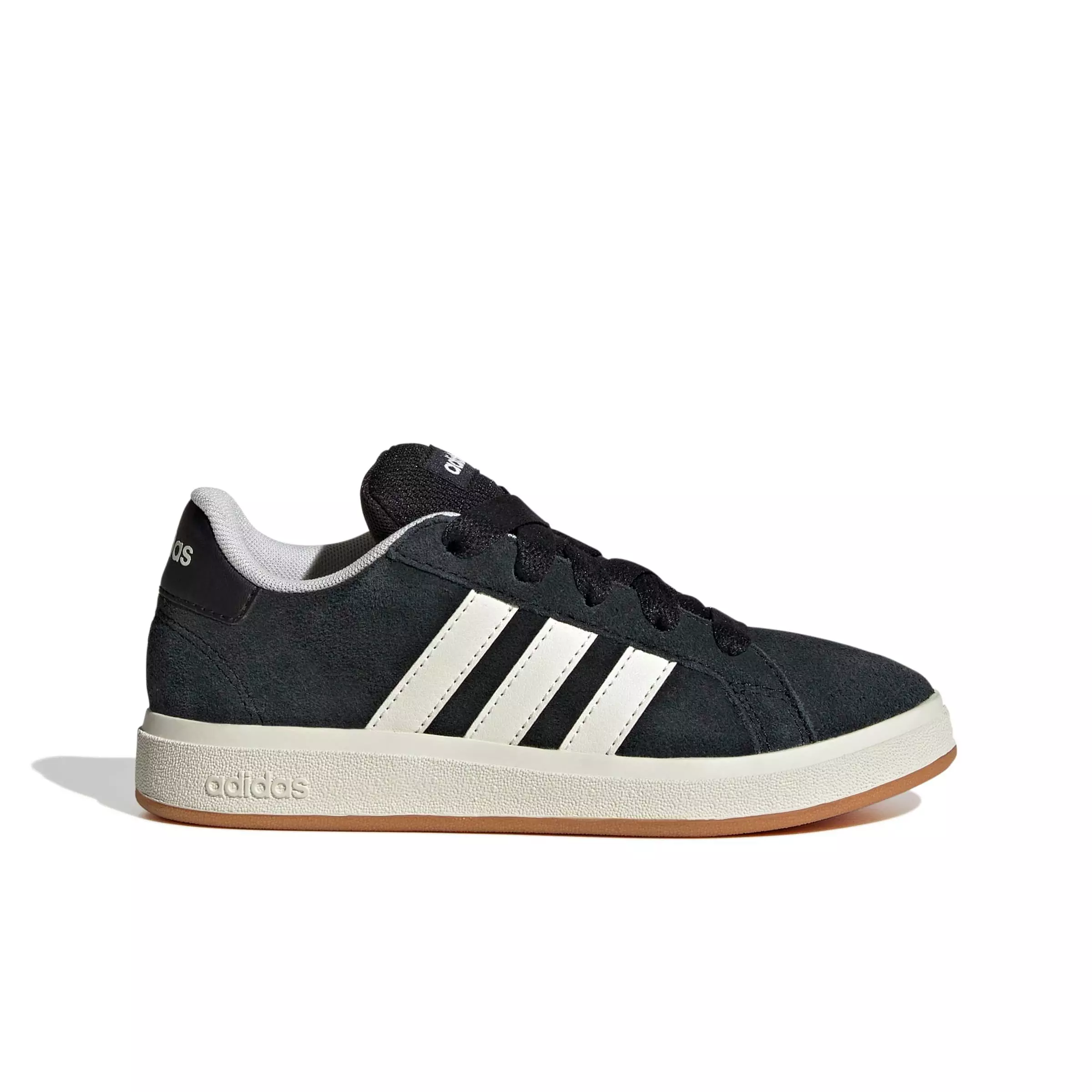 adidas Grand Court 00s "Core Black/Off White/Gum 10" Grade School Boys' Shoe - BLACK/OFF WHITE/GUM