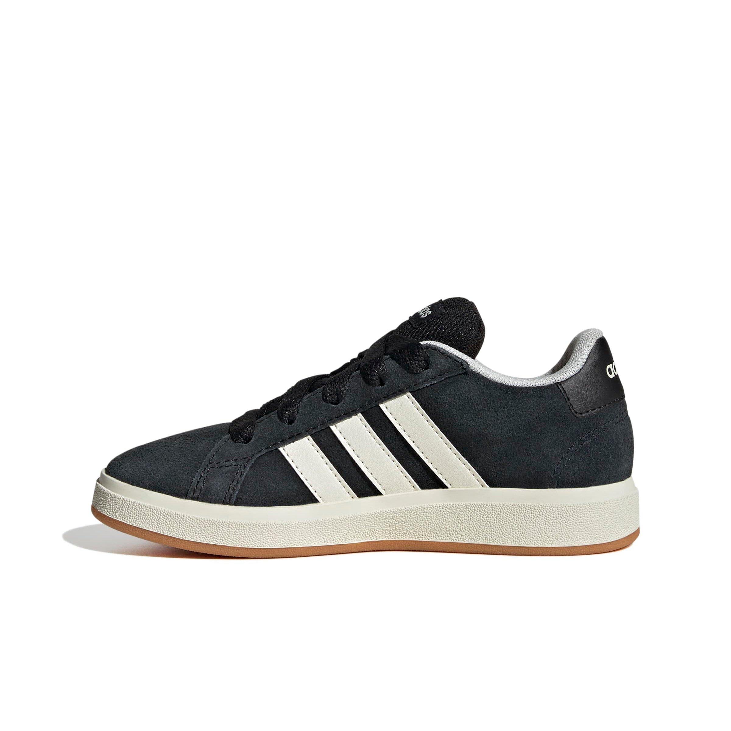 adidas Grand Court 00s "Core Black/Off White/Gum 10" Grade School Boys' Shoe - BLACK/OFF WHITE/GUM