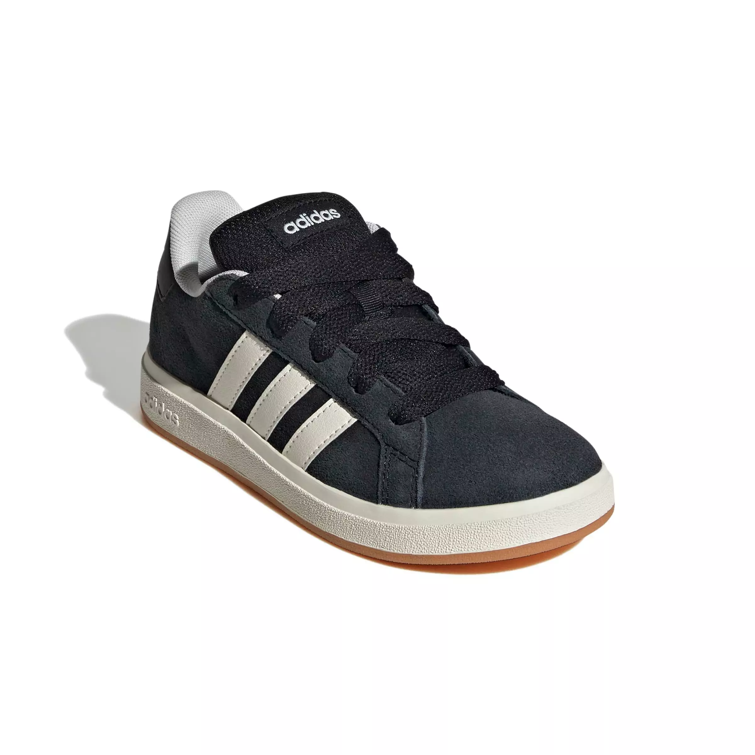 adidas Grand Court 00s "Core Black/Off White/Gum 10" Grade School Boys' Shoe - BLACK/OFF WHITE/GUM